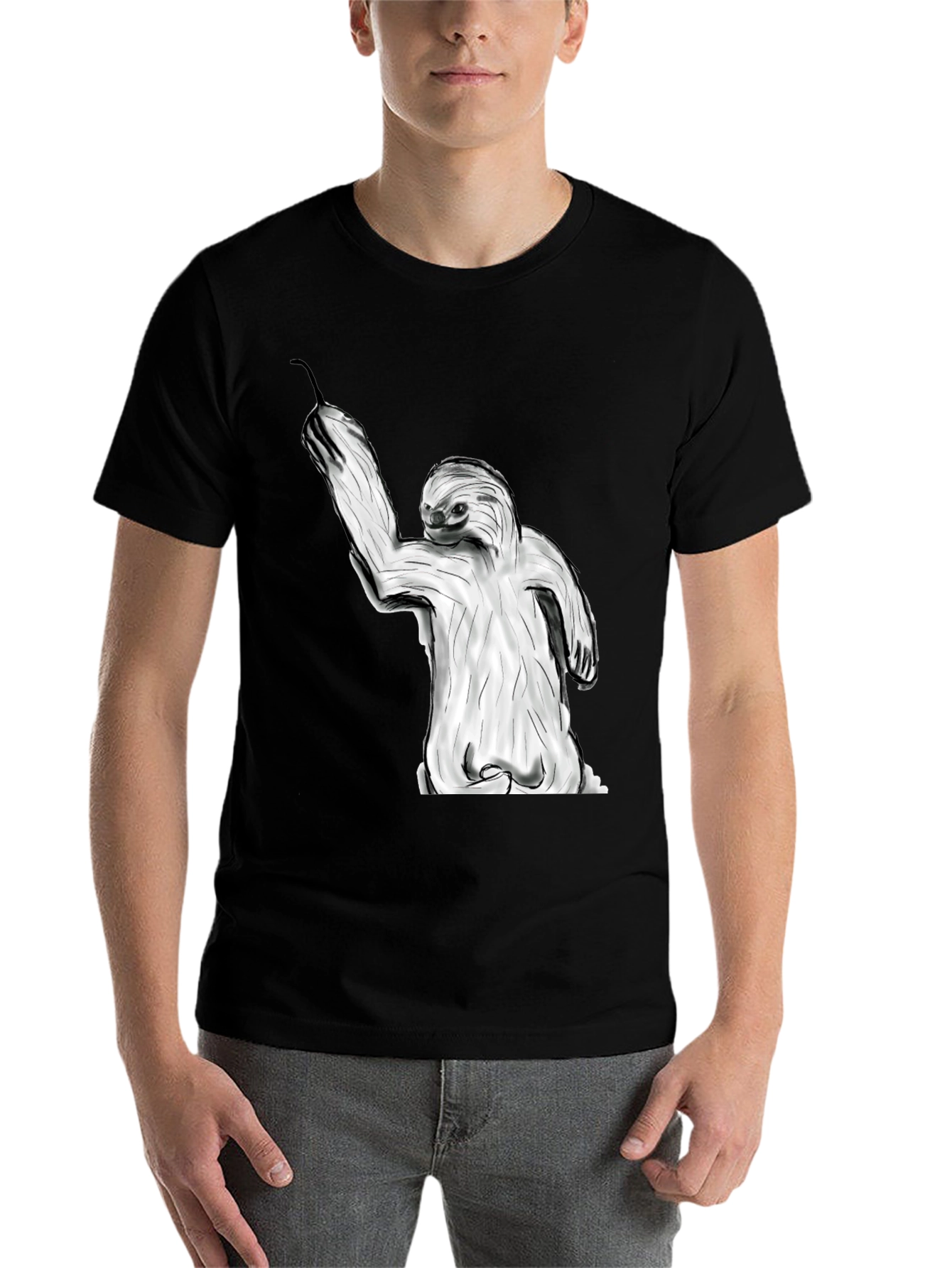 Black Sloth Graphic Tee - Relaxed Style view 7