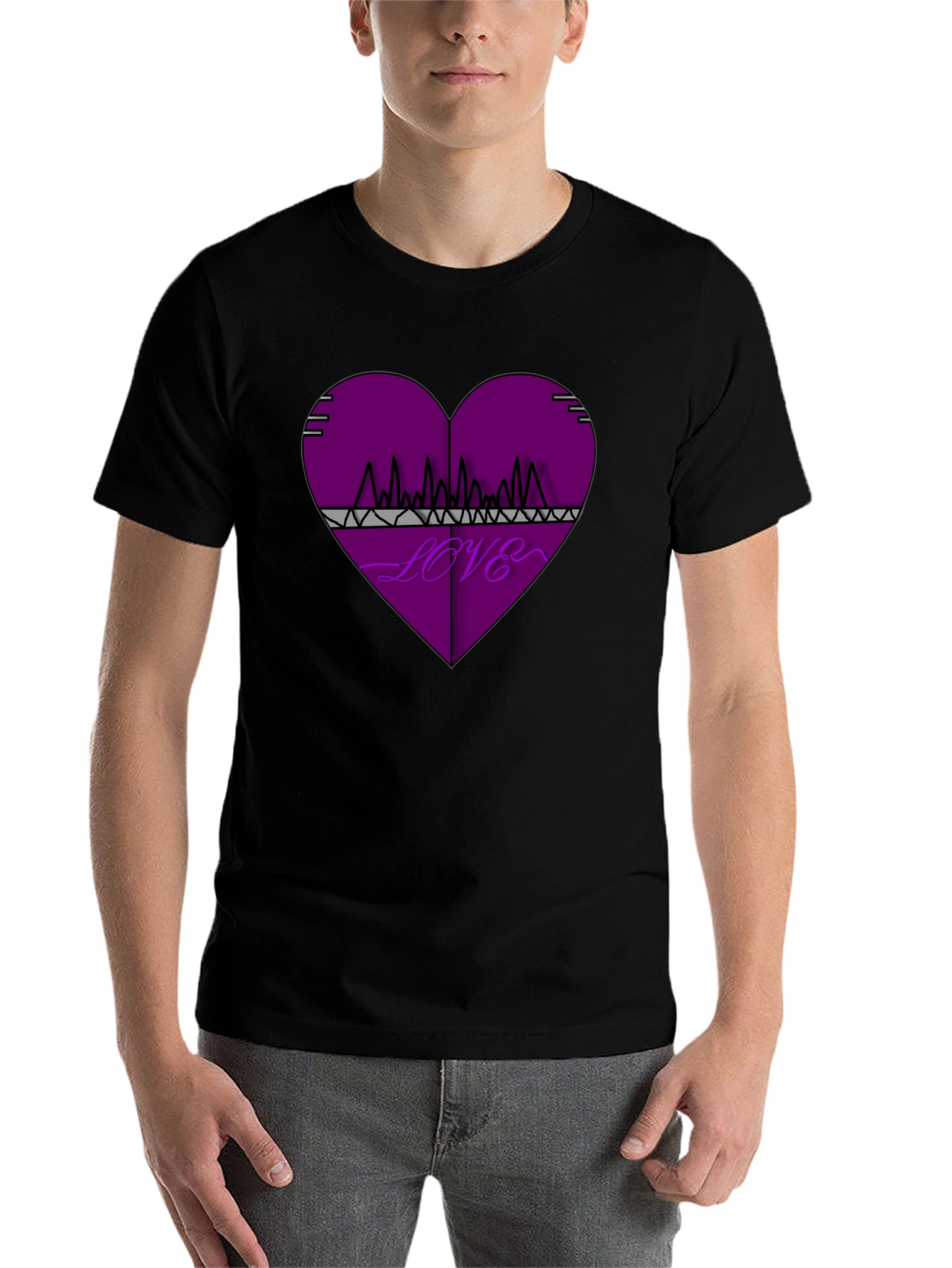 Black Love Frequency Graphic Tee - Black Cotton view 7
