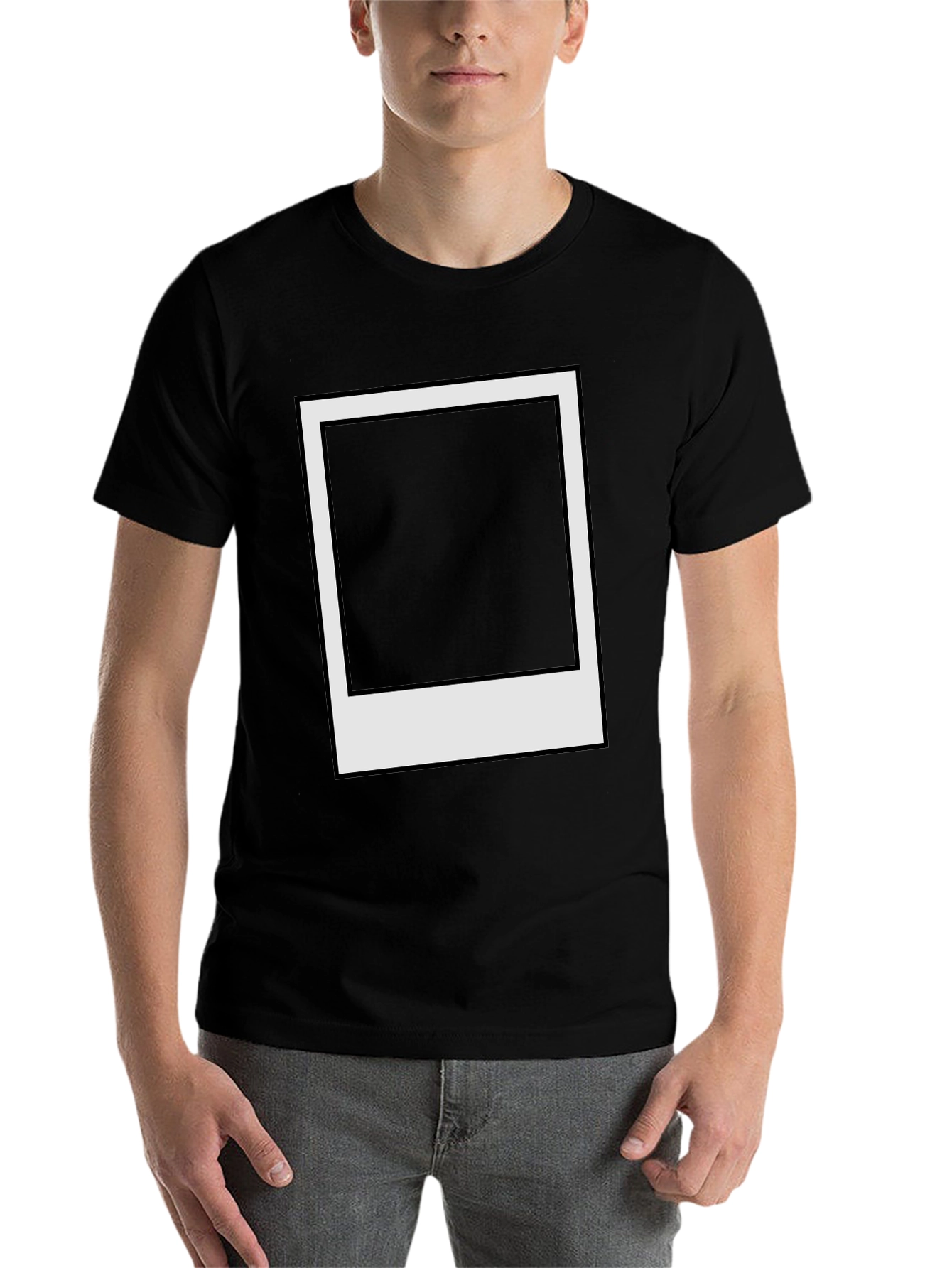 Black Retro Instant Photo Frame Black Tee view 7