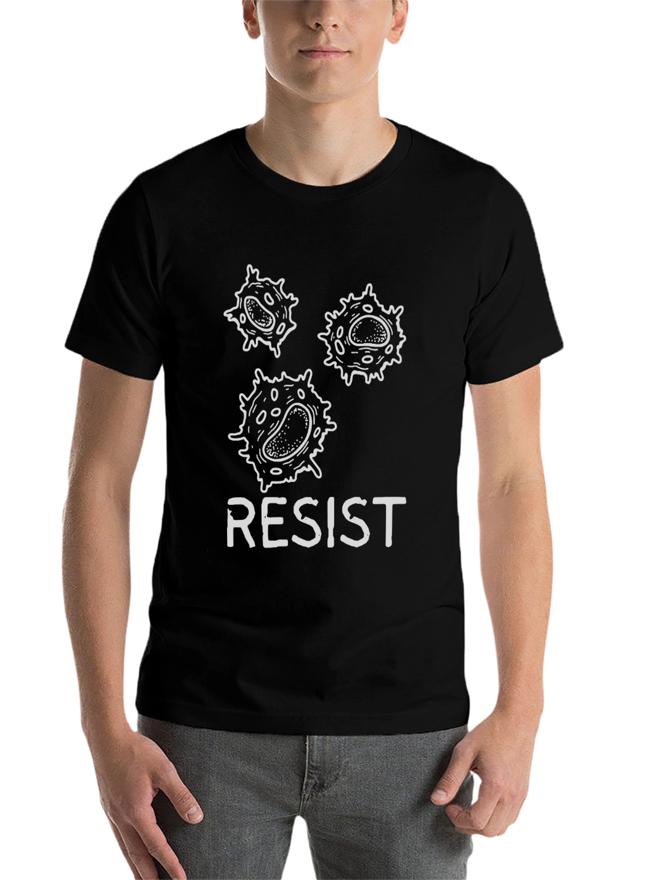 Black Resist Black T-Shirt with Viral Graphic view 7