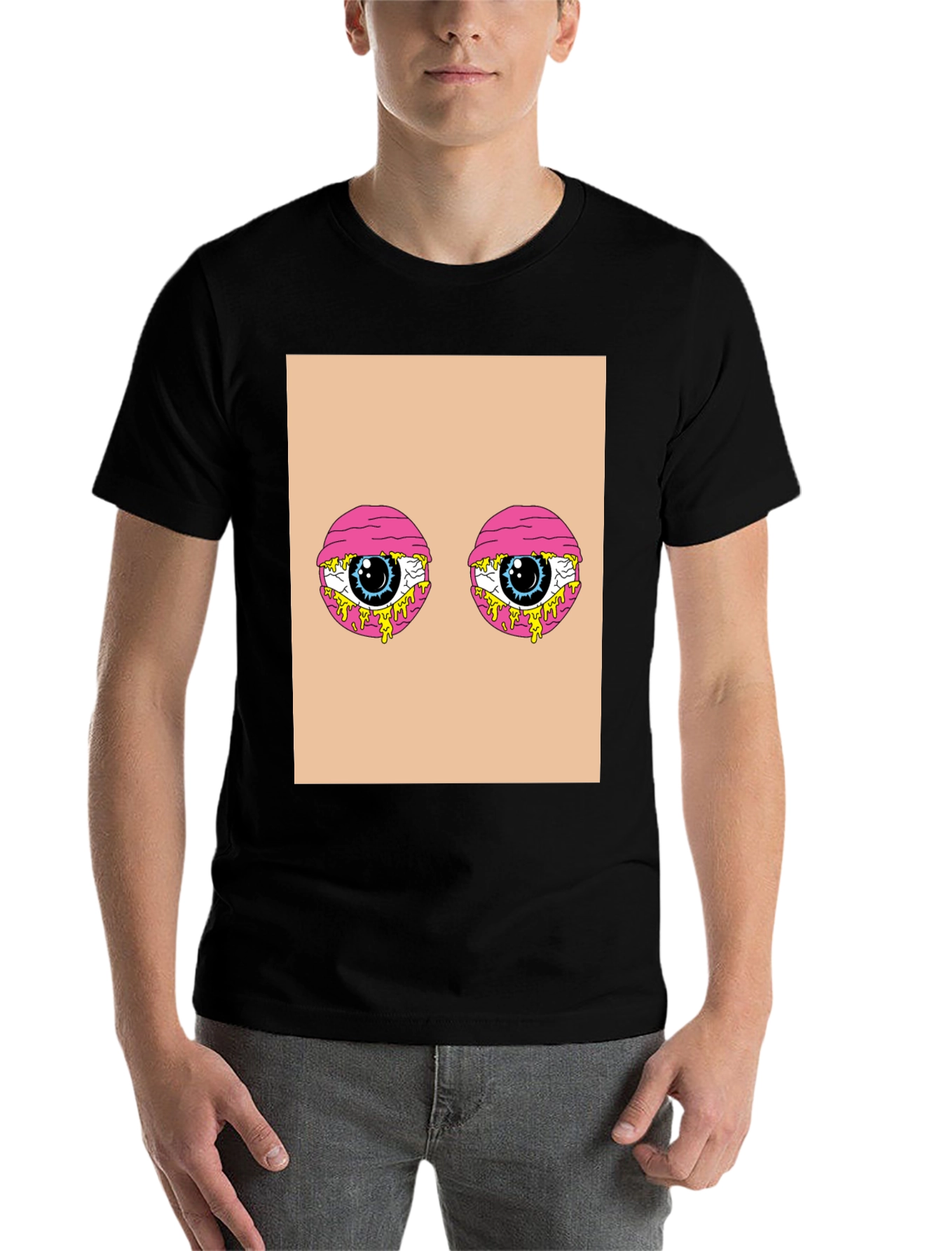 Black Eye See You Graphic Tee - Black Cotton Blend view 7