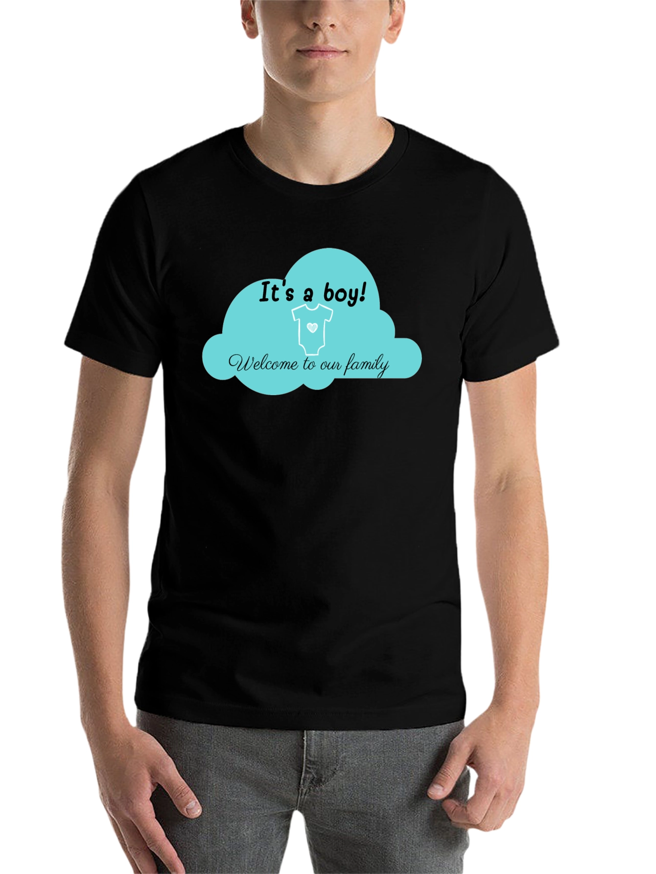 Black It's a Boy! T-Shirt - Baby Shower Gift view 7