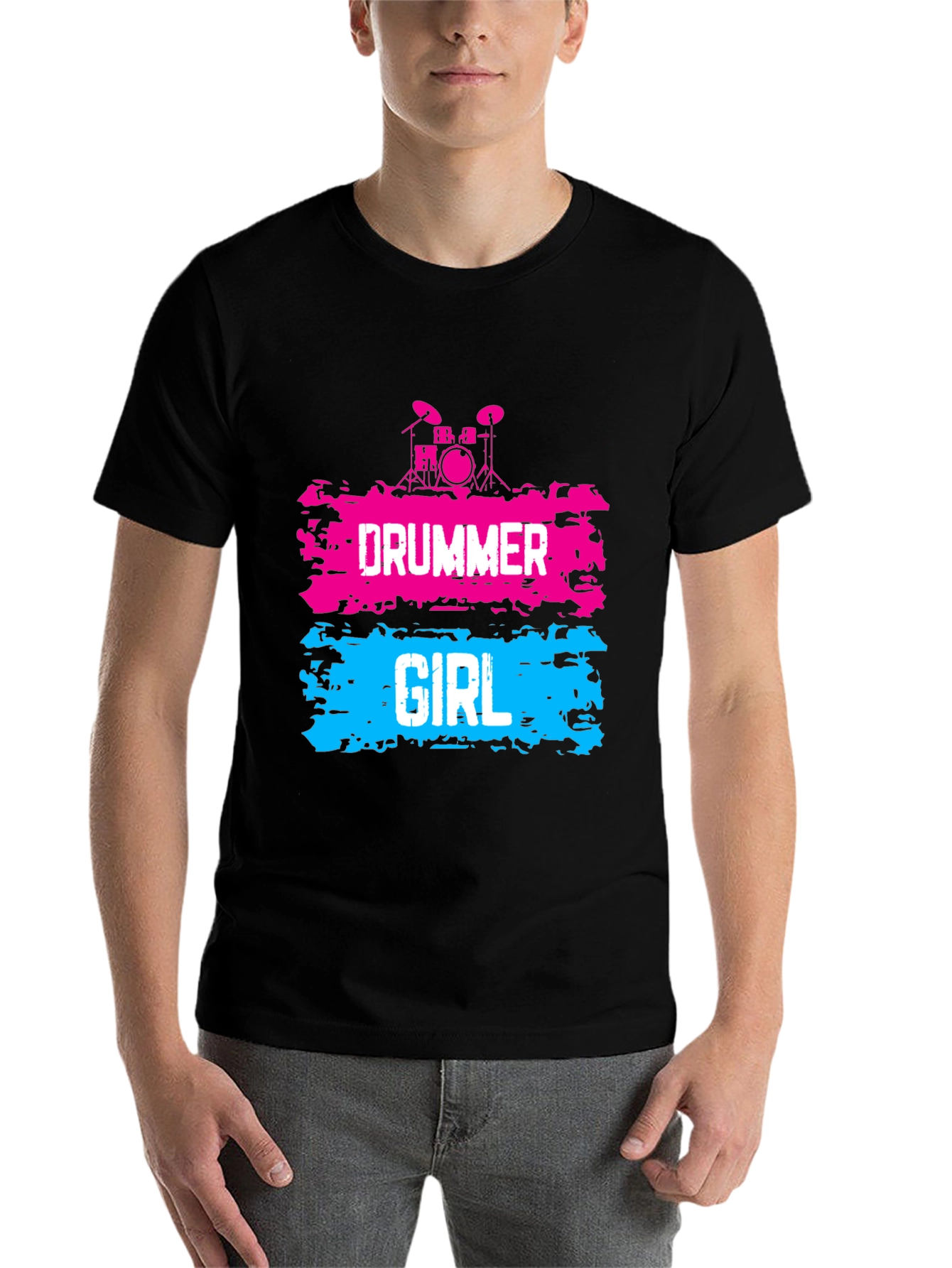 Drummer Girl Graphic Tee - Rock and Roll Style - 7