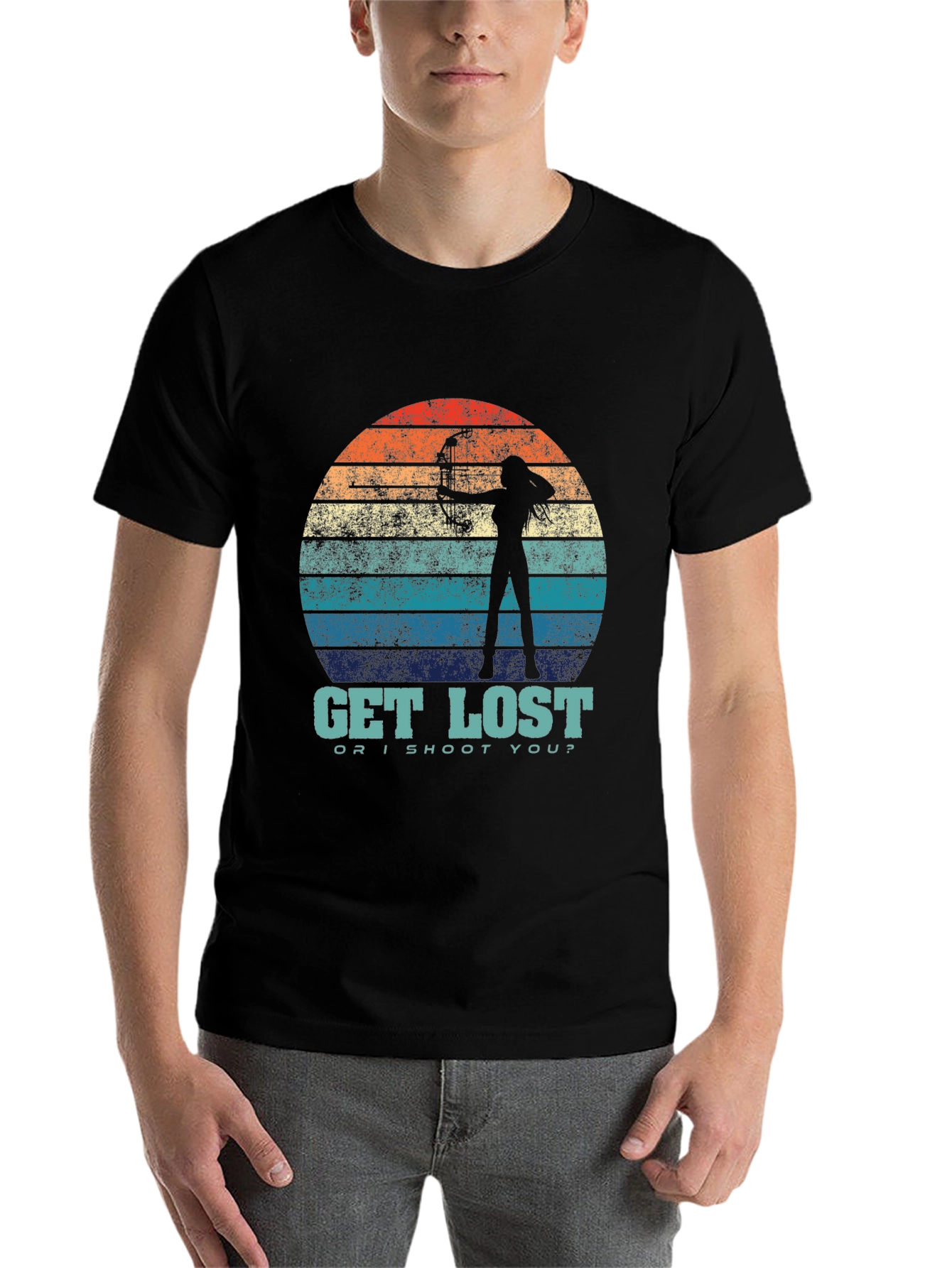 Black Get Lost Archer Graphic T-Shirt view 7