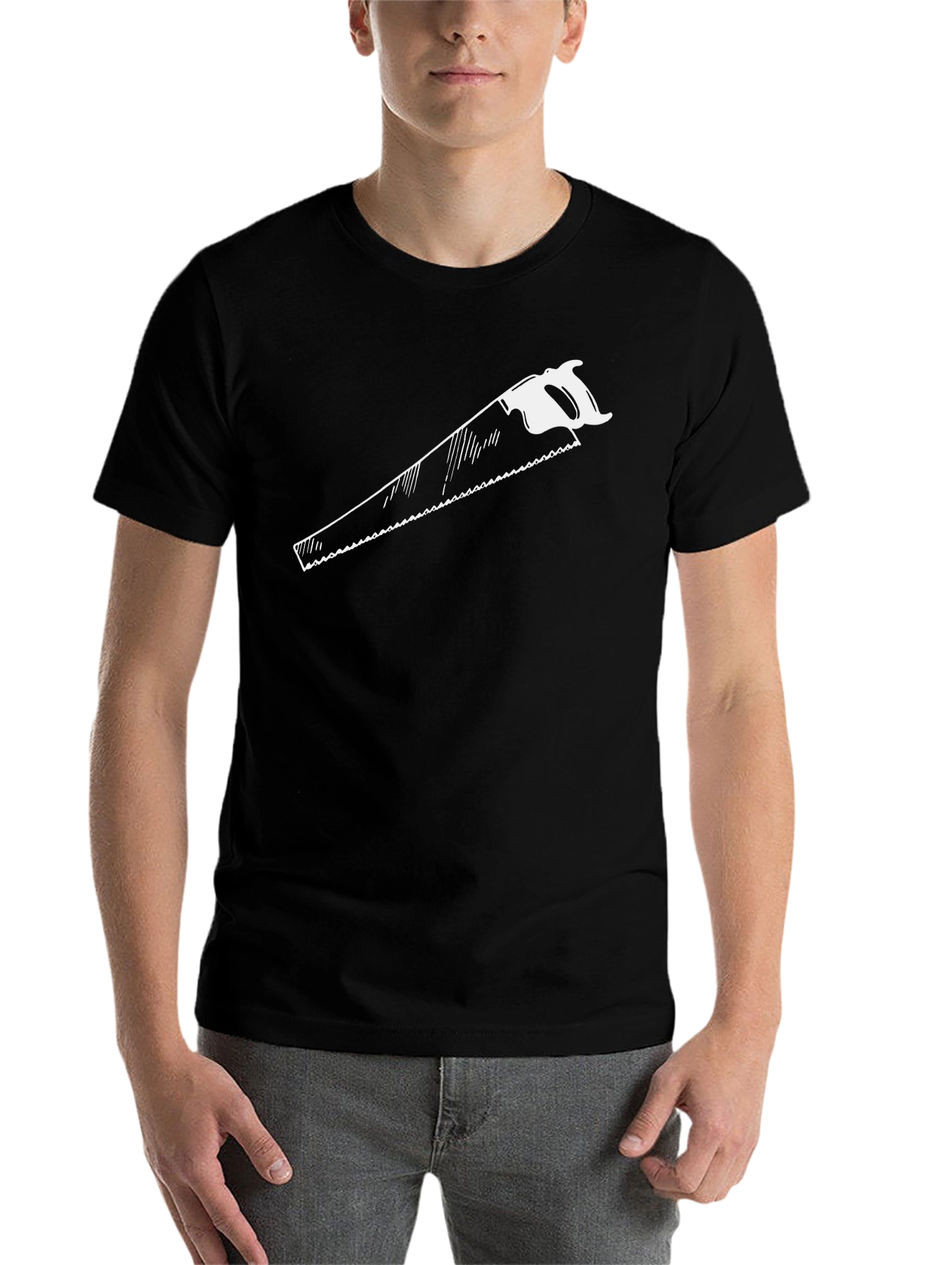 Black Saw Graphic Tee - Black Crew Neck view 7