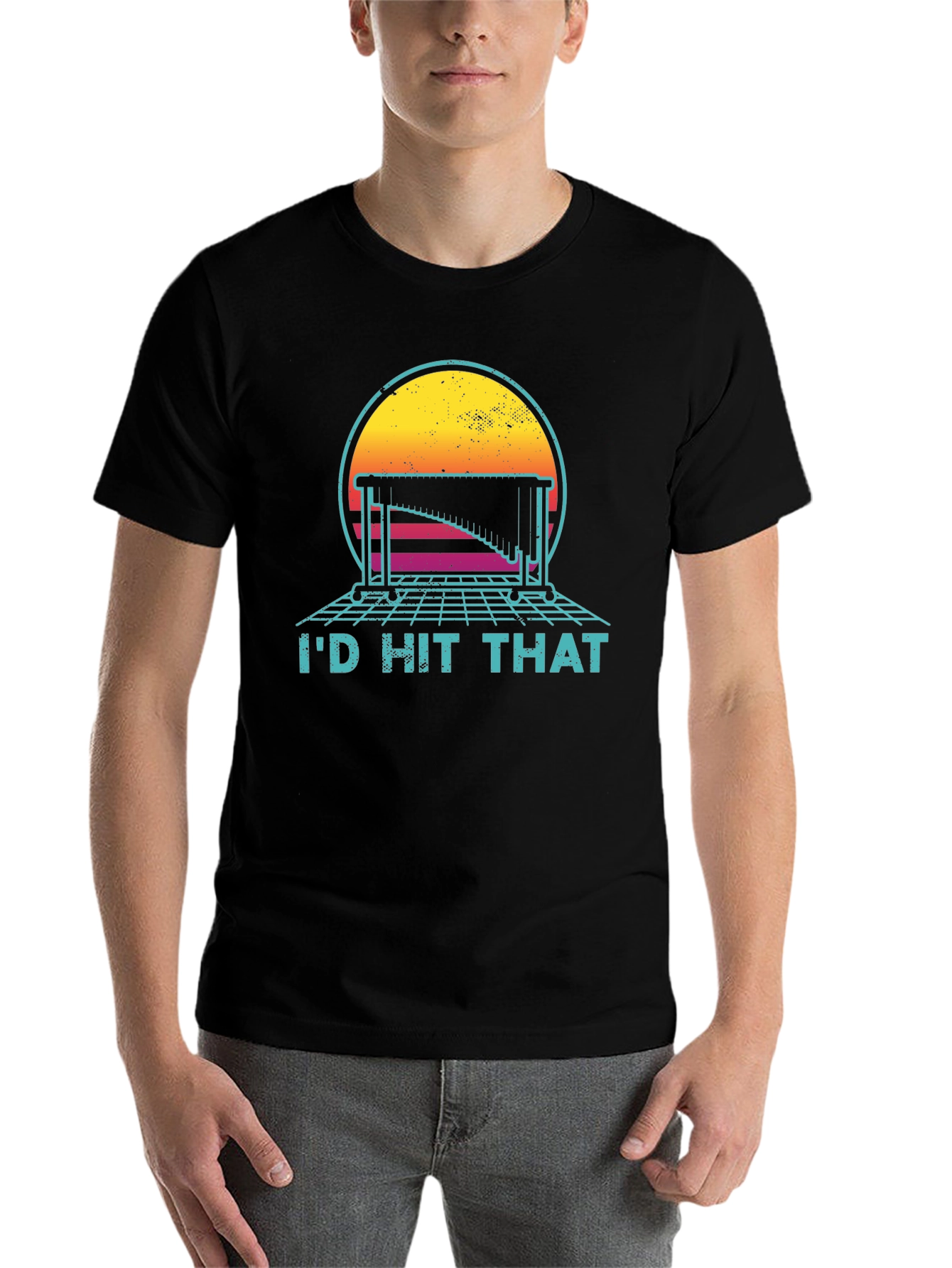 Black Retro Music T-Shirt - I'd Hit That Tee view 7