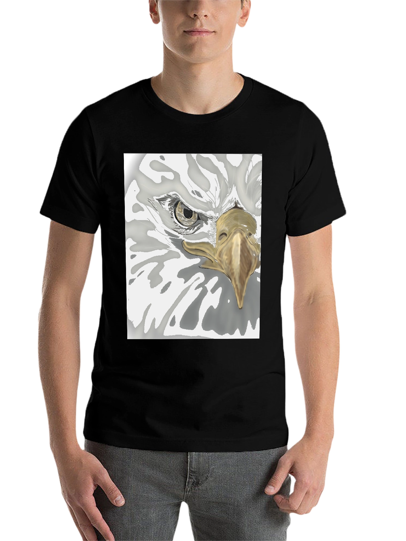 Black Eagle Graphic Tee - Black Cotton Blend view 7