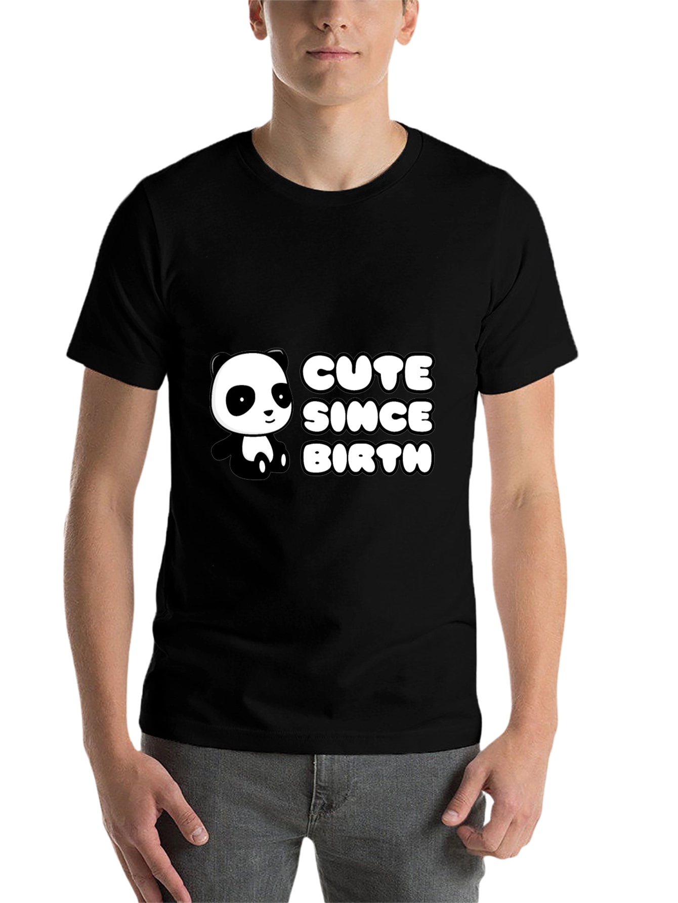Black Cute Panda Since Birth Black T-Shirt view 7