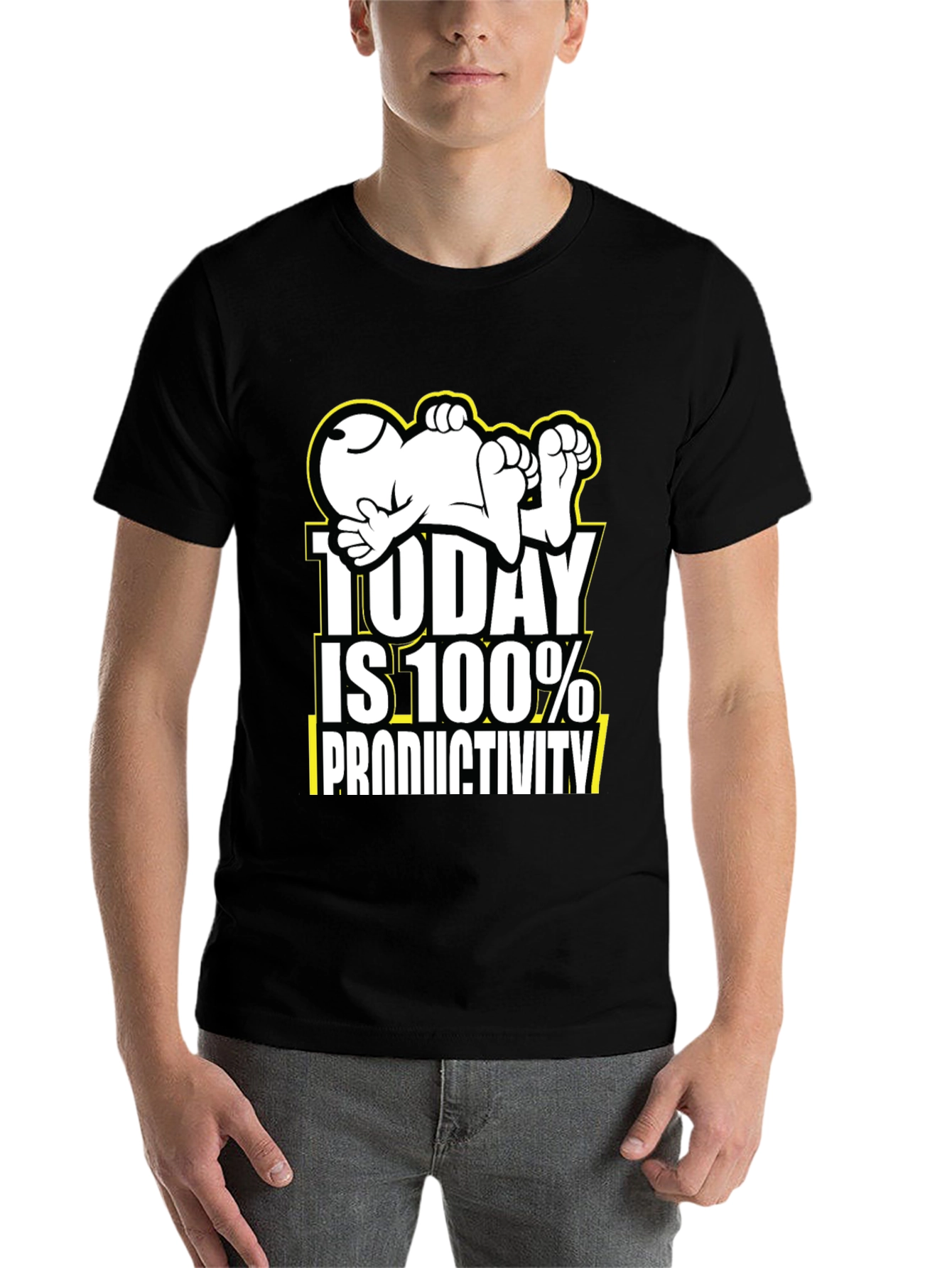 Black Funny Snoopy Today is 100% Productivity T-Shirt view 7