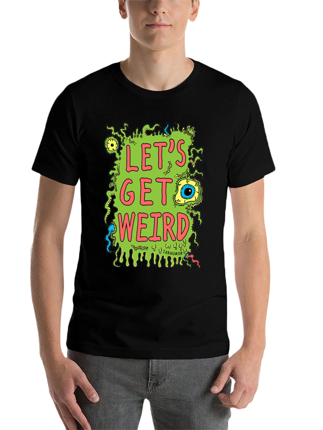Black Let's Get Weird Graphic T-Shirt view 7