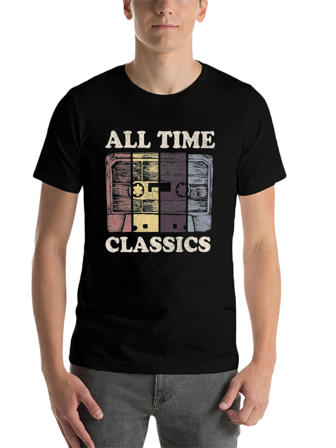 Black Retro Cassette Tape T-Shirt - All Time Classics Tee view 7
