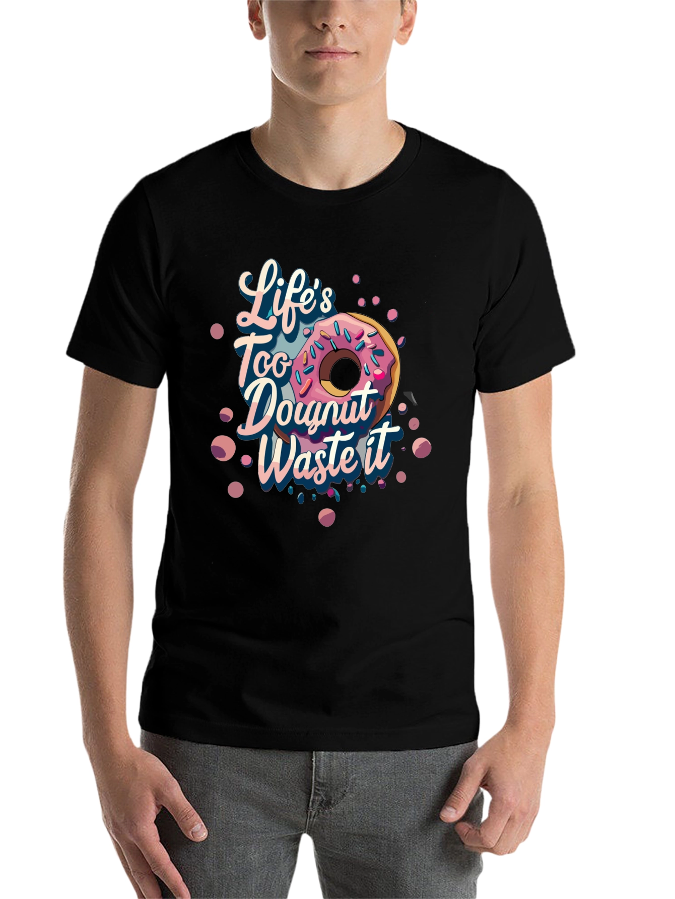 Black Life's Too Doughnut Waste It Graphic Tee view 7