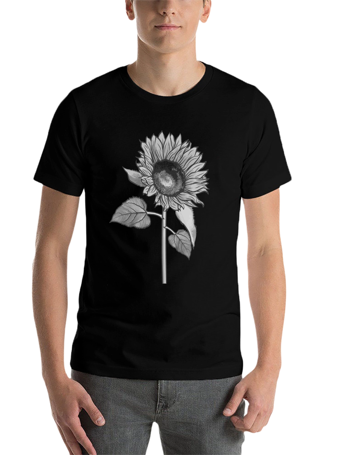 Black Sunflower Graphic T-Shirt - Black Casual Tee view 7
