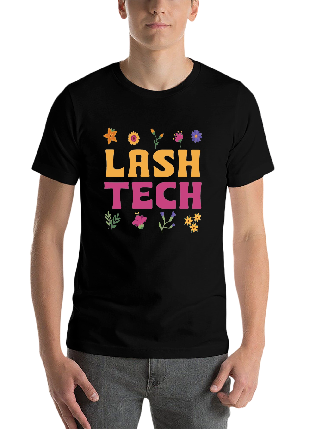 Black Lash Tech Flower Graphic Tee view 7