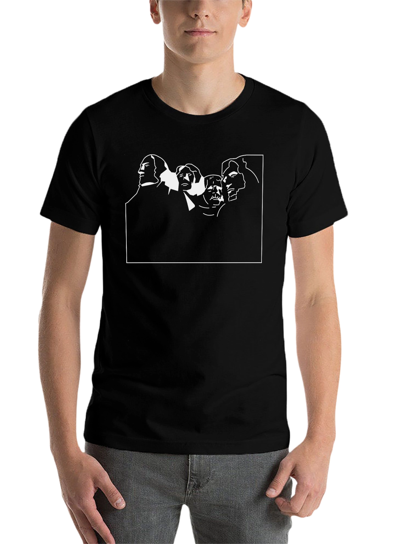 Black Mount Rushmore Graphic T-Shirt - Black view 7