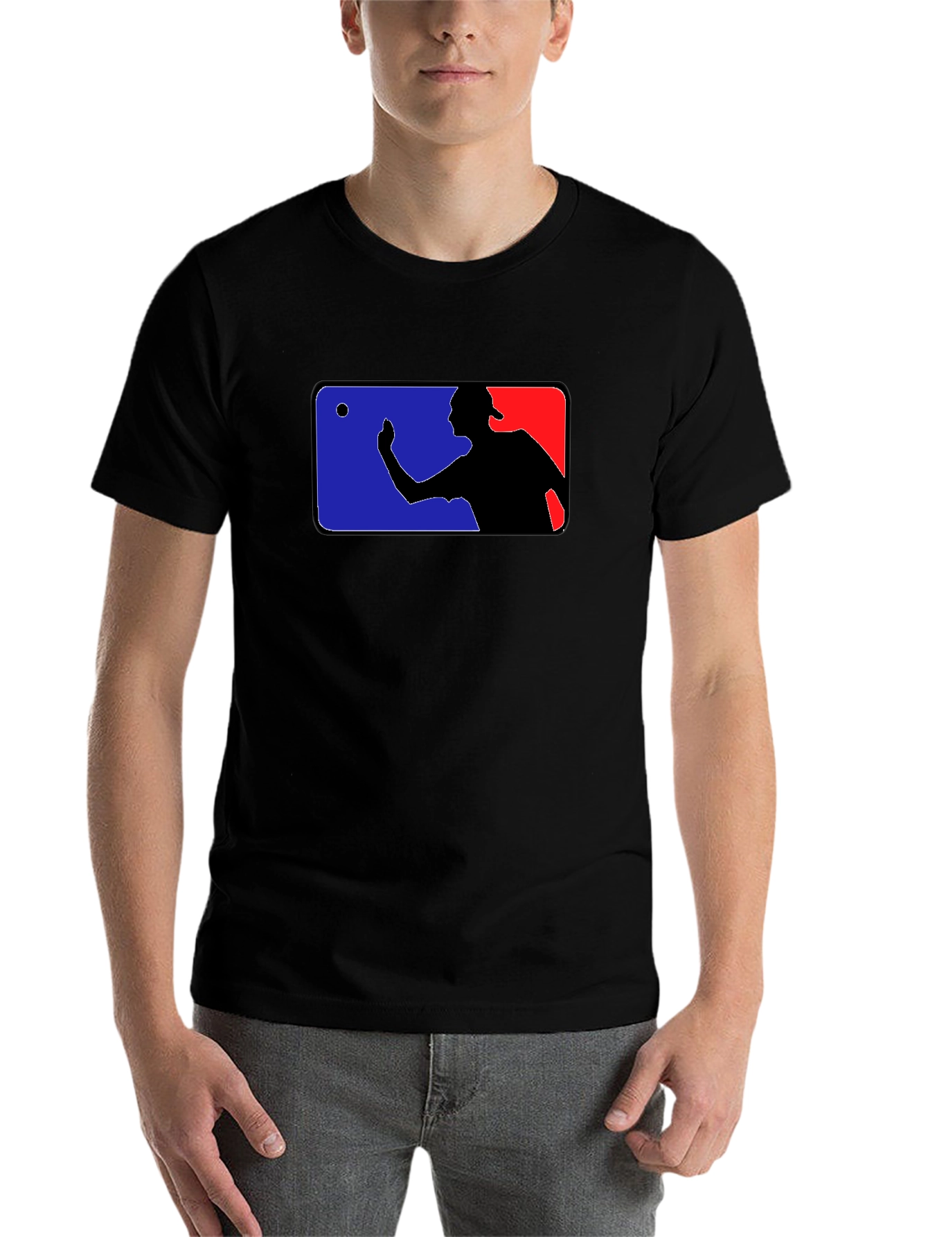 Black Funny Baseball Player T-Shirt - Black view 7