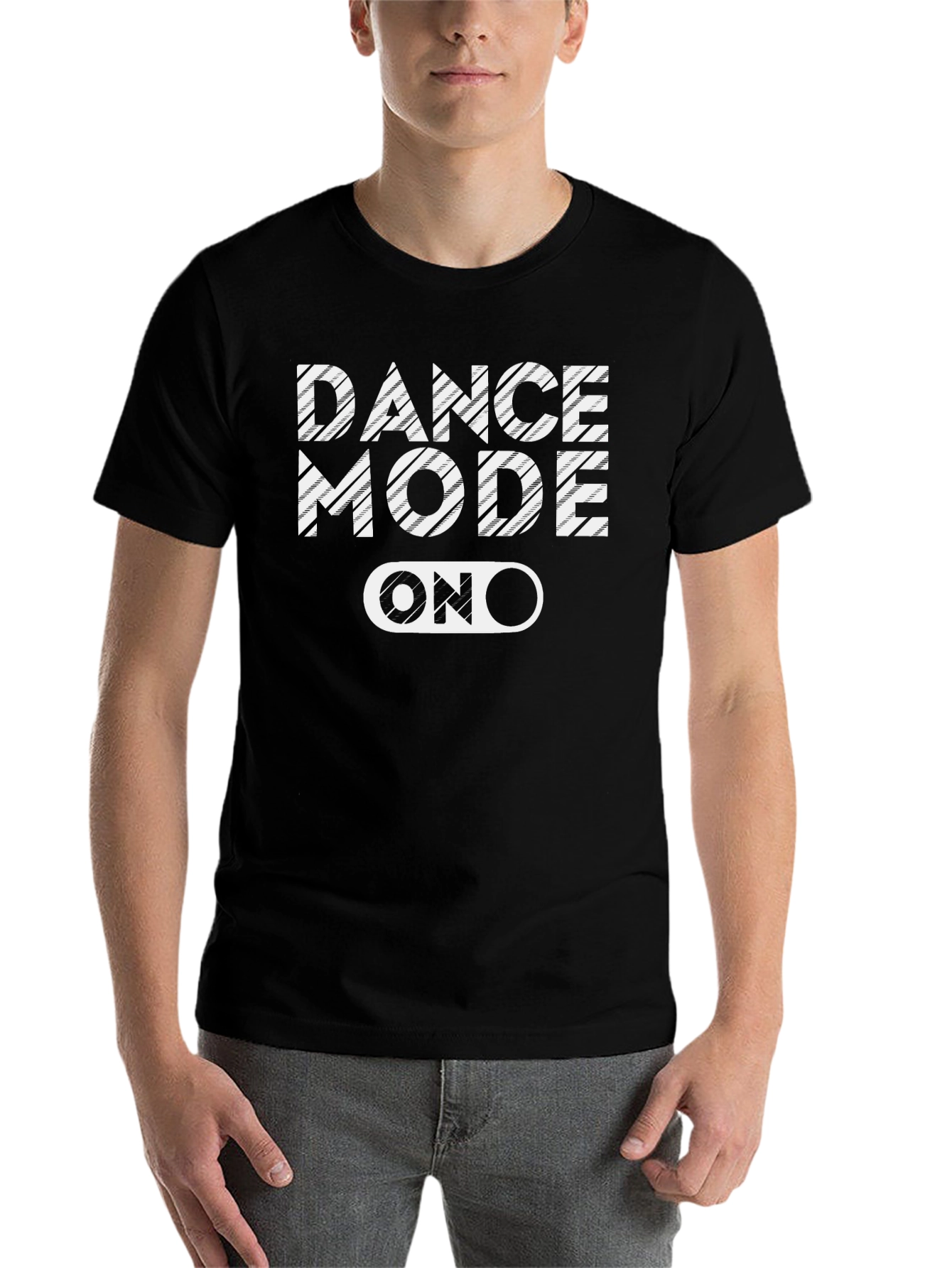 Black Dance Mode On Graphic Black T-Shirt view 7