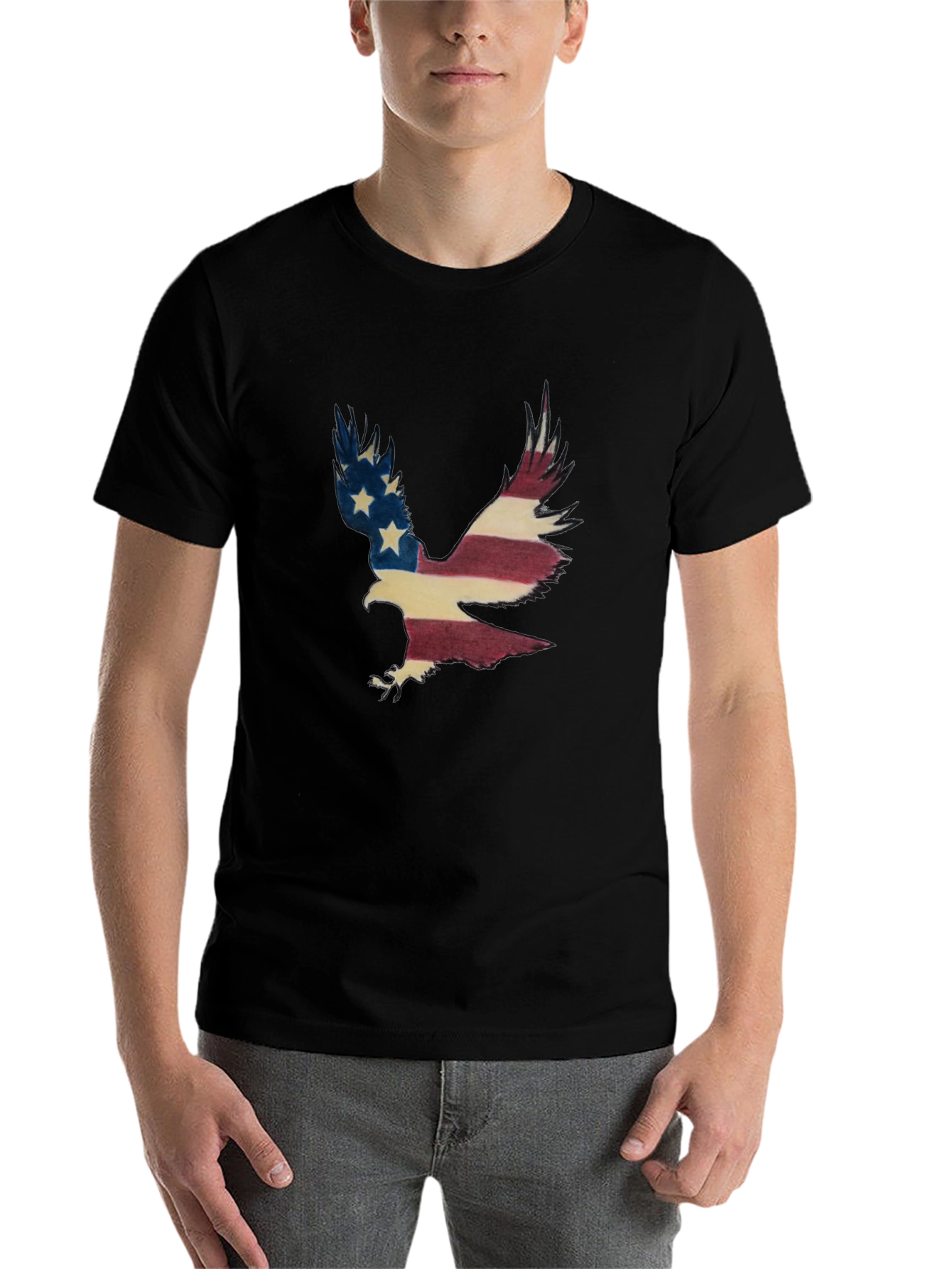 Black American Eagle Flag Graphic T-Shirt view 7