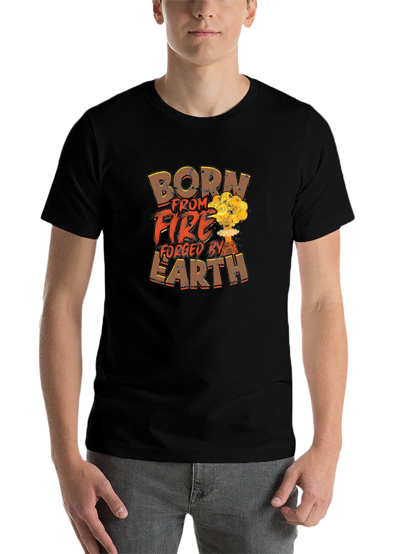 Black Born From Fire Men's Graphic Tee view 7