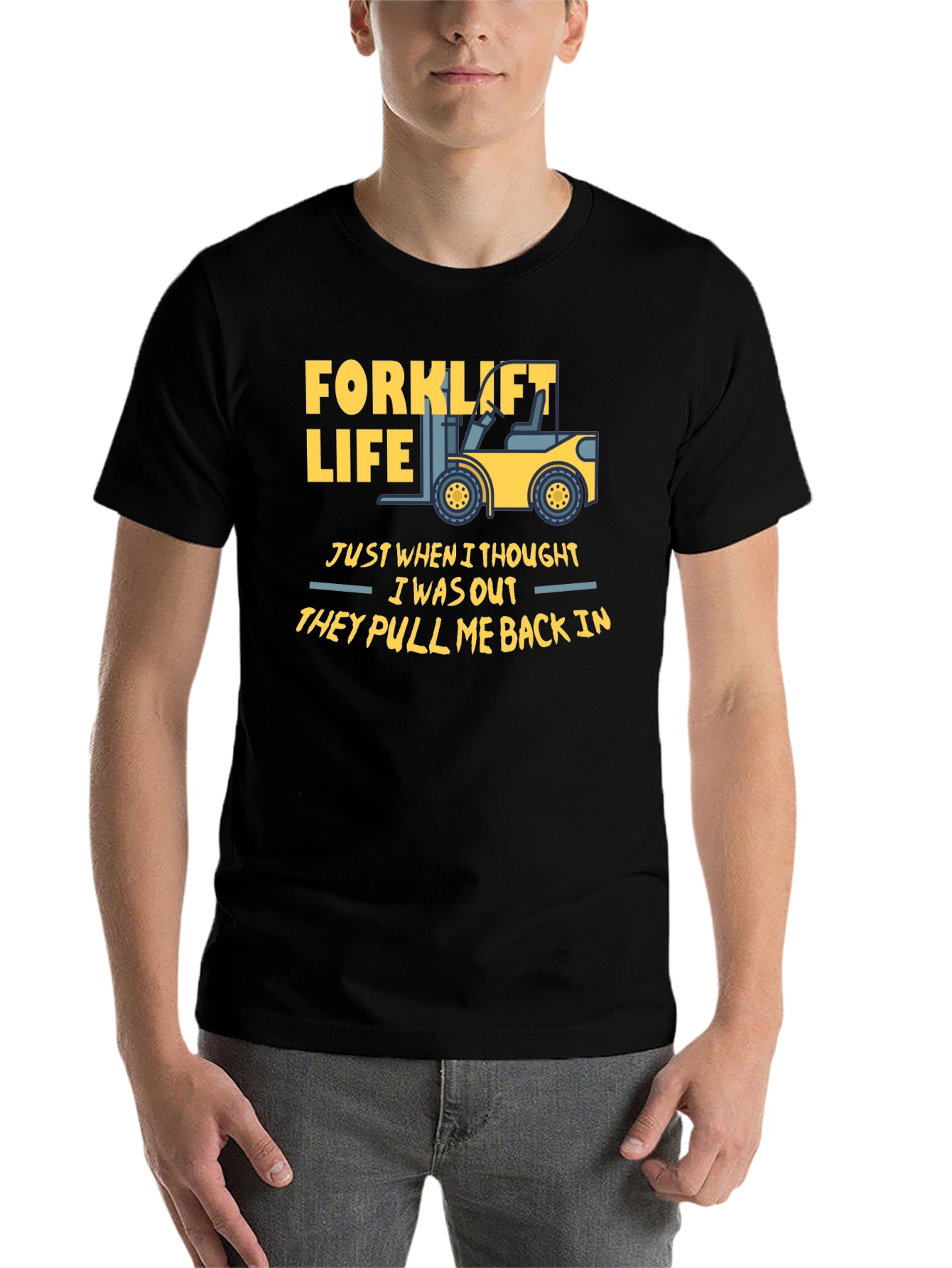 Black Forklift Life T-Shirt - Funny Work Tee view 7