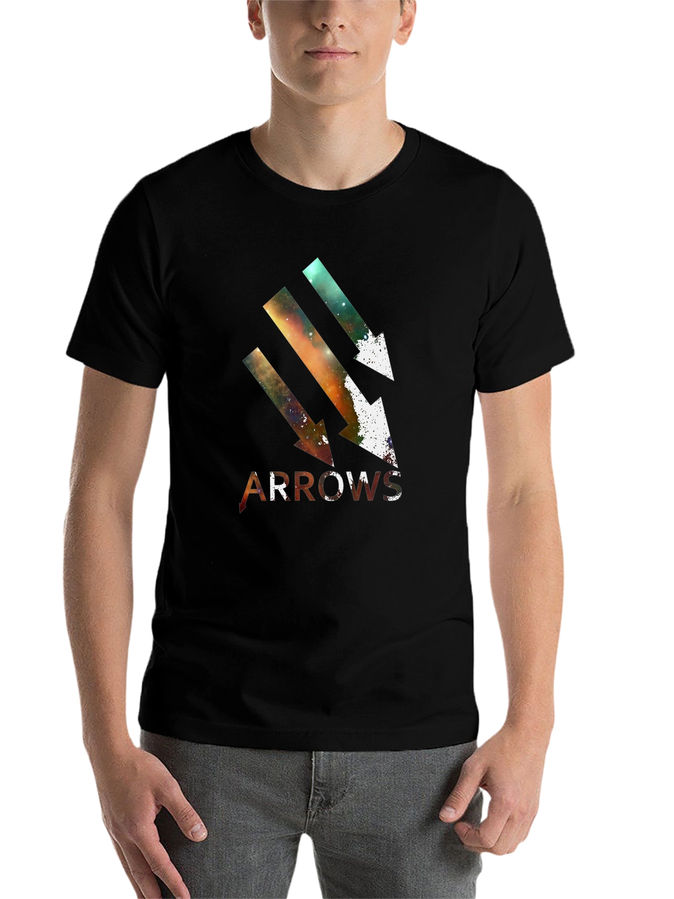 Black Arrows Graphic Print Black T-Shirt view 7