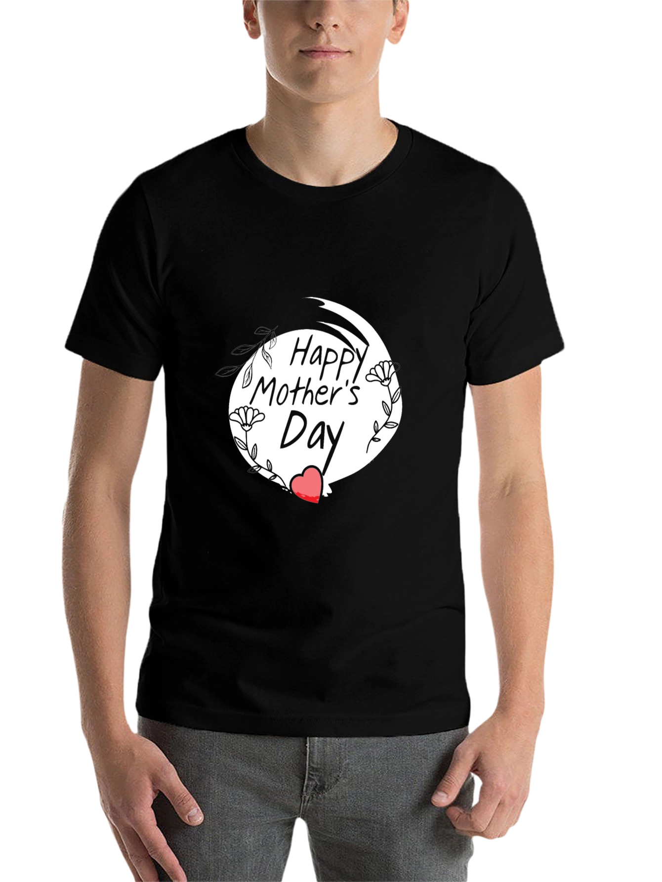 Black Happy Mother's Day Black T-Shirt view 7