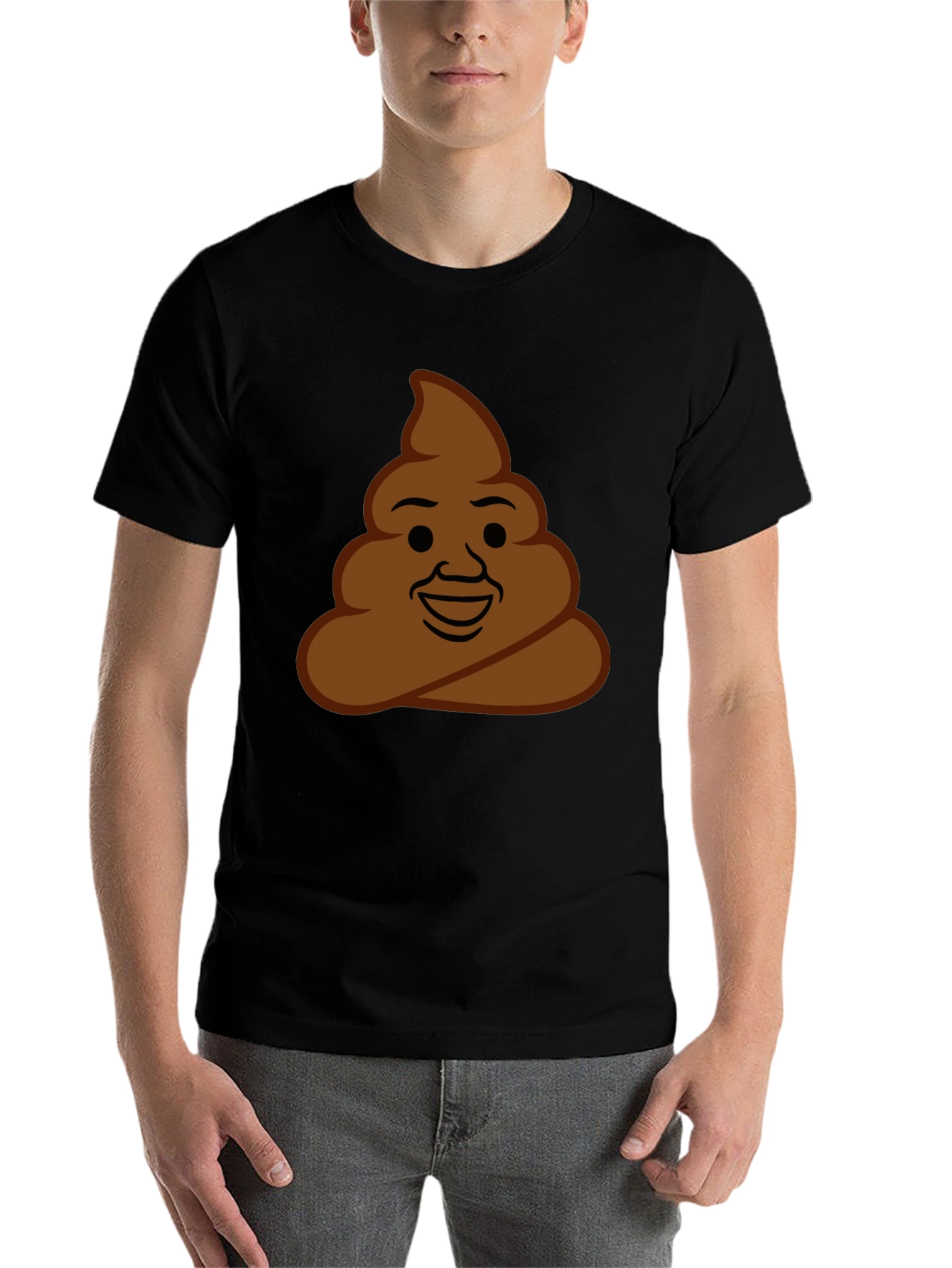 Black Poop Emoji Graphic Tee - Funny Unisex T-Shirt view 7