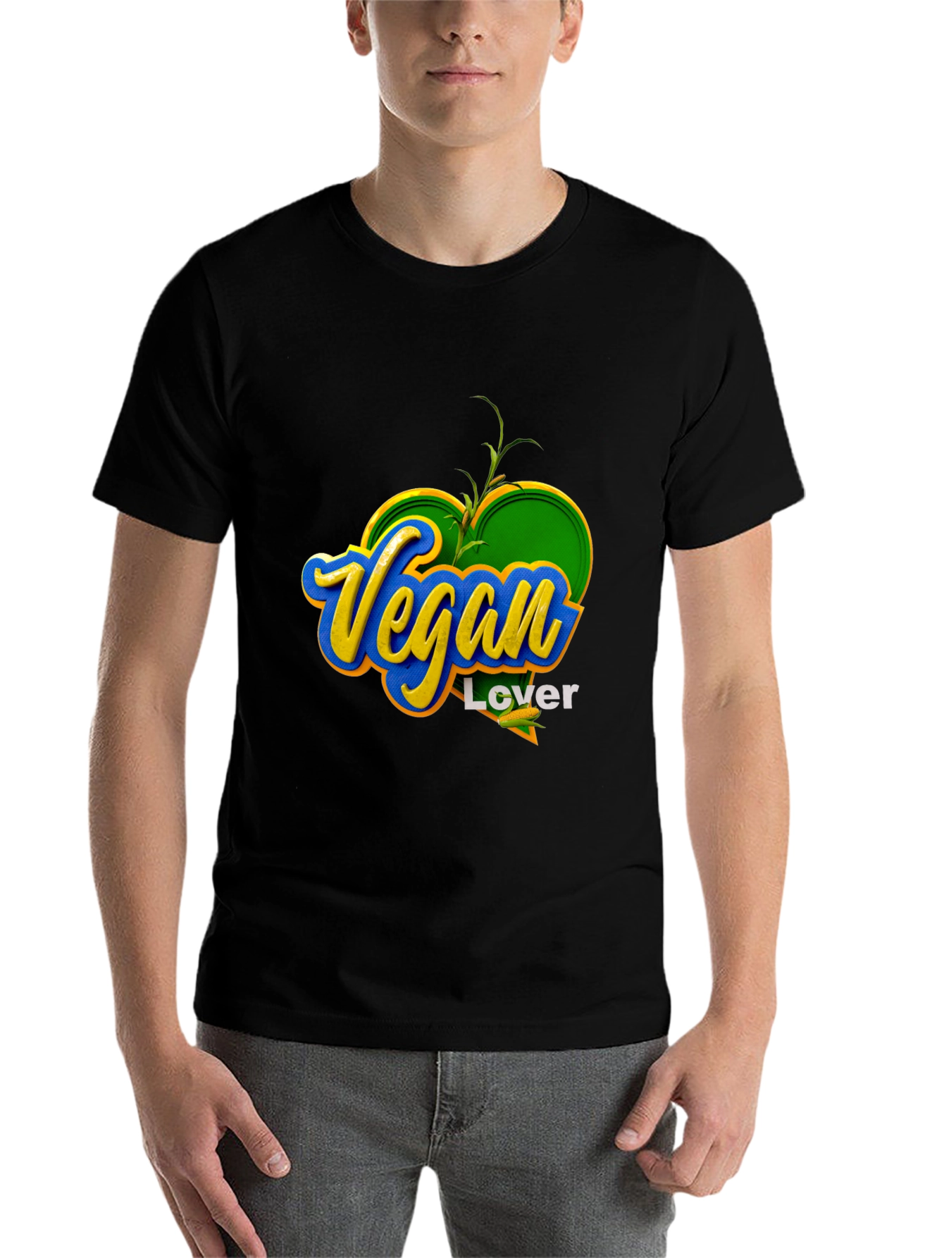 Black Vegan Lover T-Shirt view 7