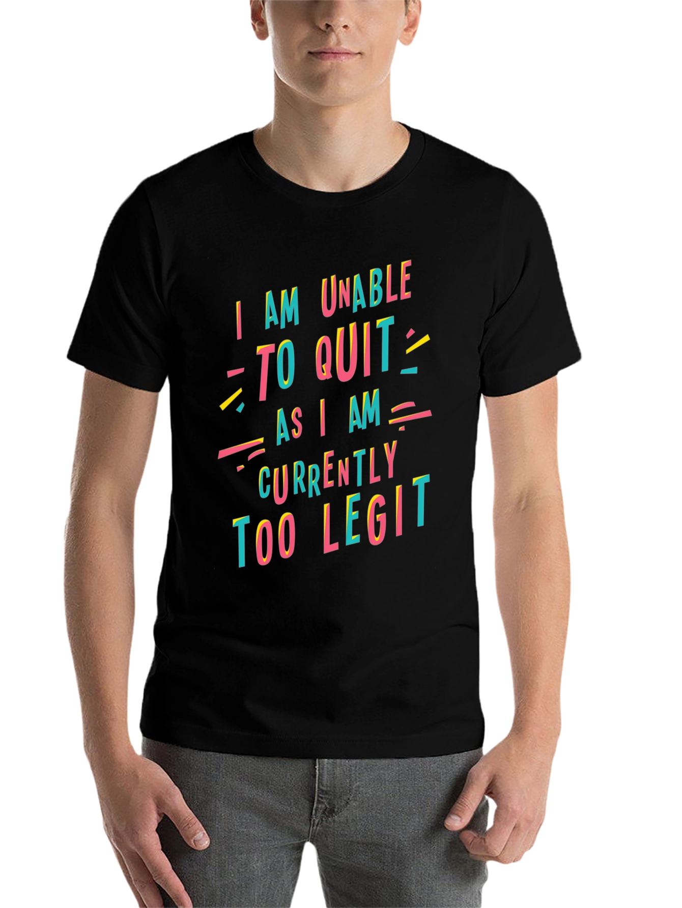 Black Too Legit to Quit Graphic T-Shirt view 7