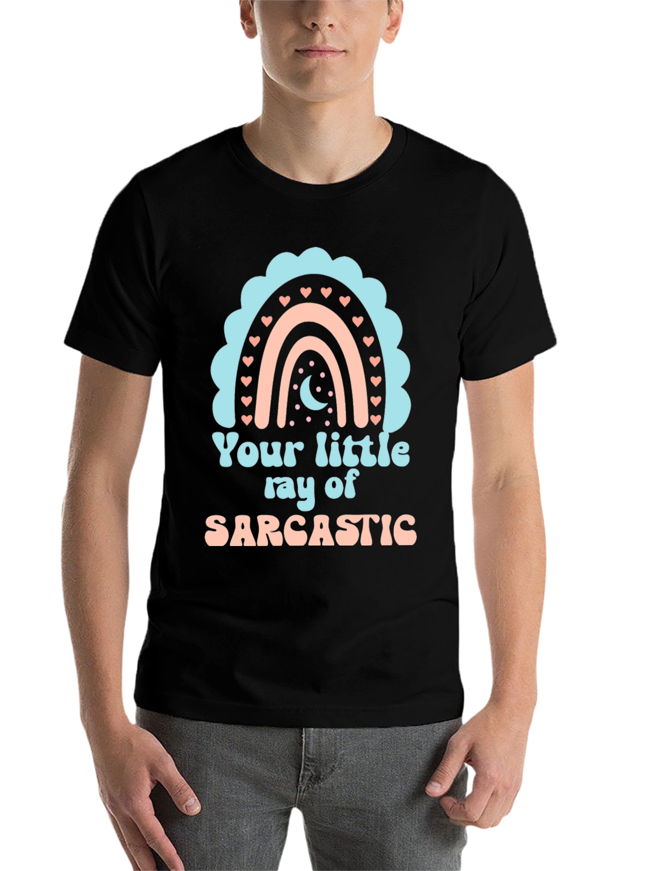 Black Sarcastic Rainbow Graphic Tee view 7