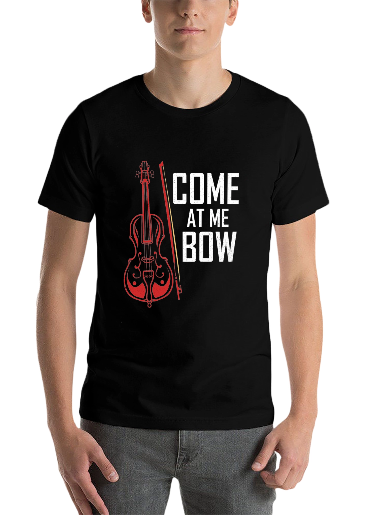 Black Come At Me Bow T-Shirt - Musician Gift view 7