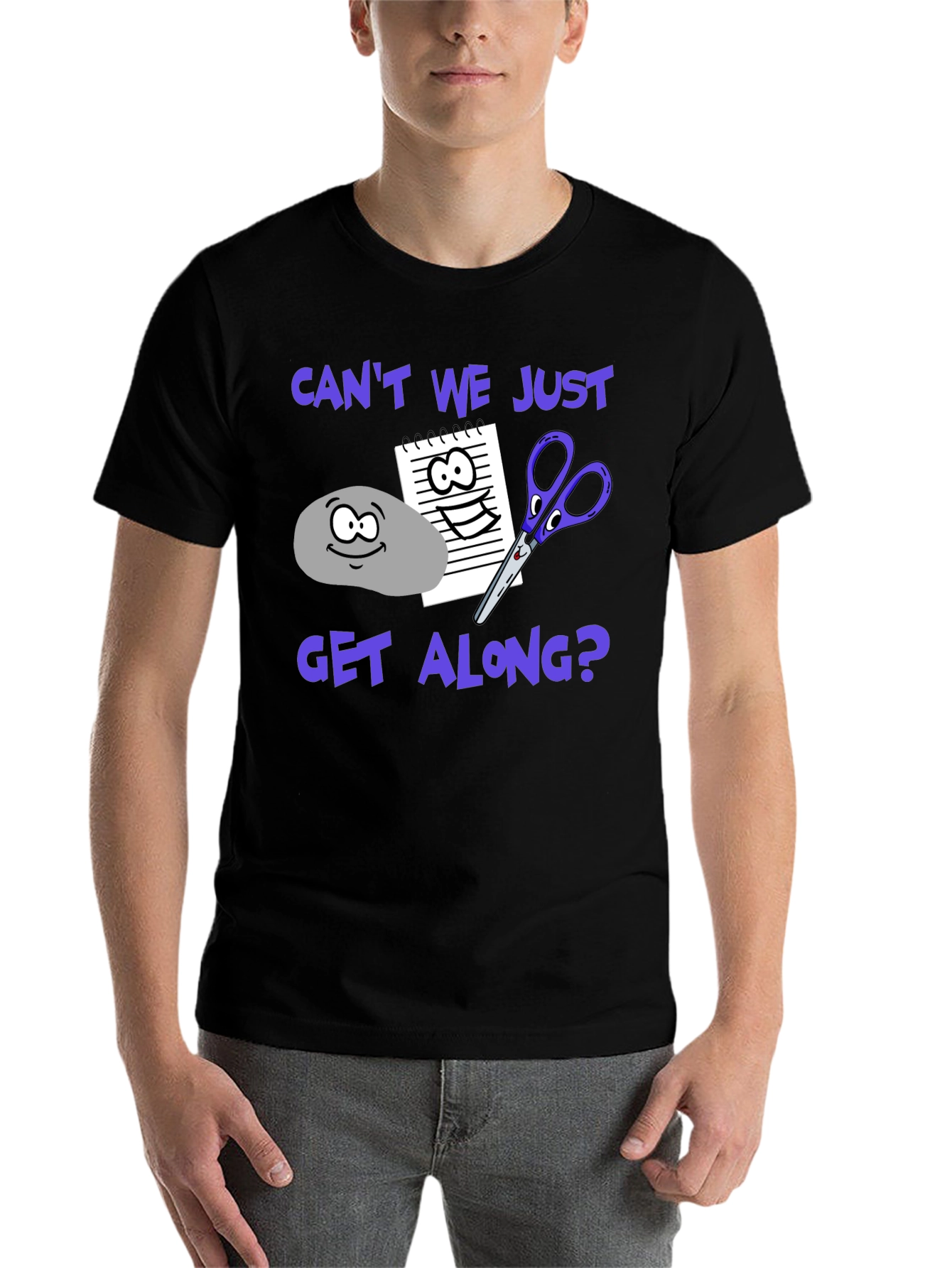 Black Rock Paper Scissors 'Can't We Just Get Along?' Graphic T-Shirt view 7