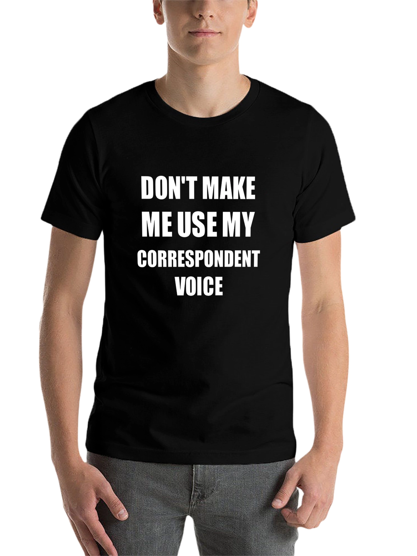 Black Correspondent Voice Funny T-Shirt view 7