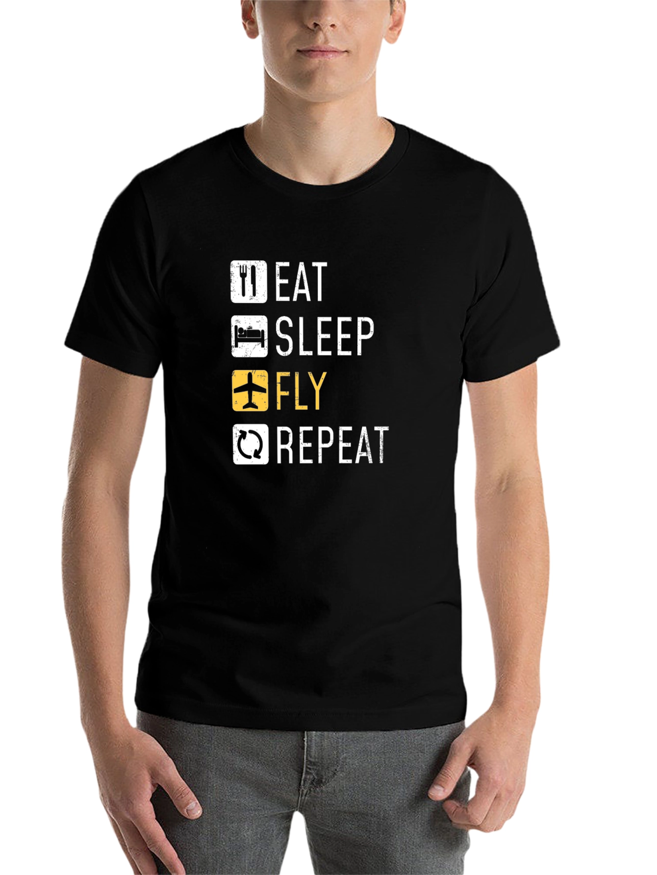Eat Sleep Fly Repeat Pilot T-Shirt - 7
