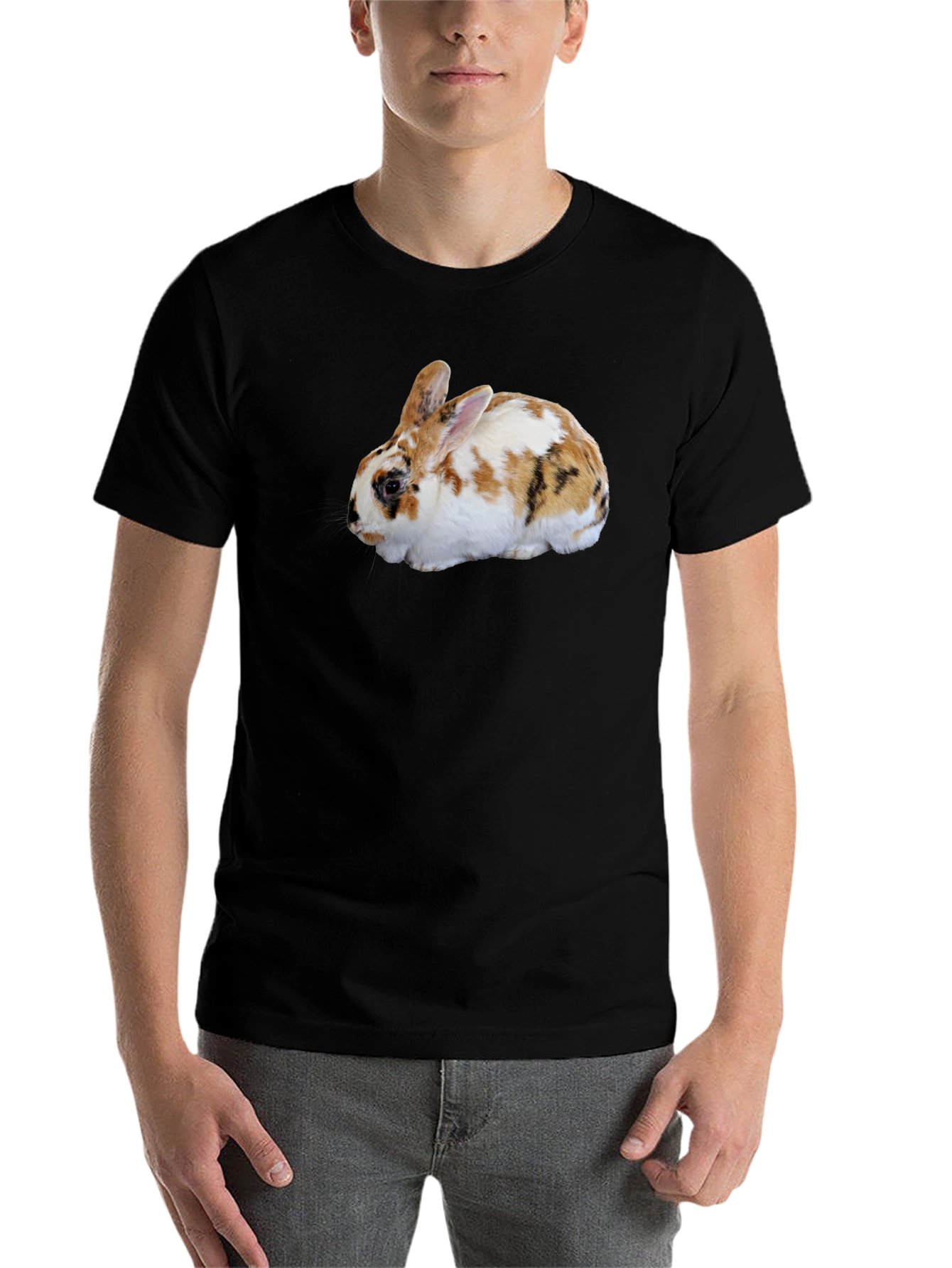 Black Rabbit Graphic Tee - Cute Pet T-Shirt view 7