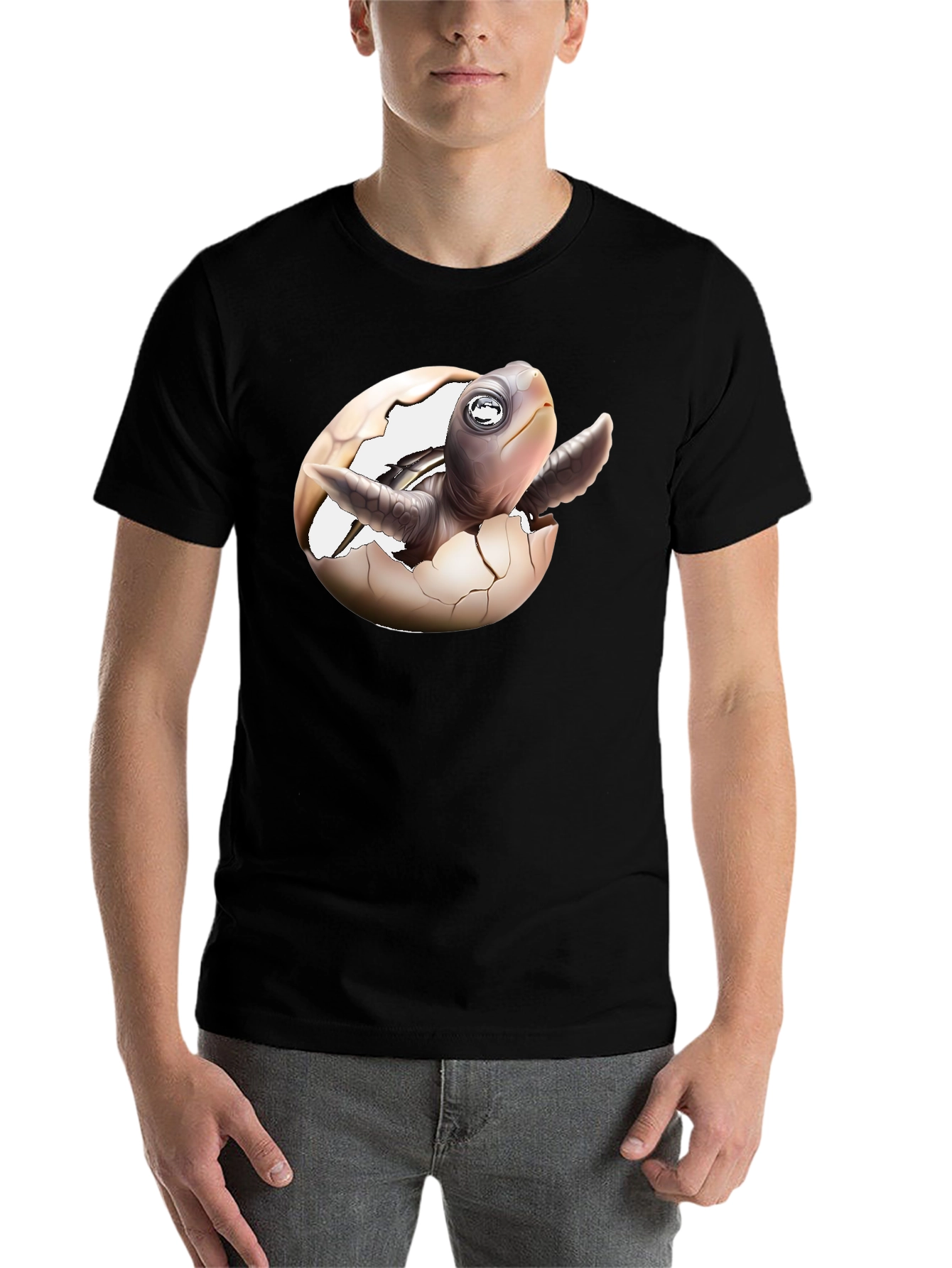 Black Turtle Hatchling T-Shirt - New Life Design view 7