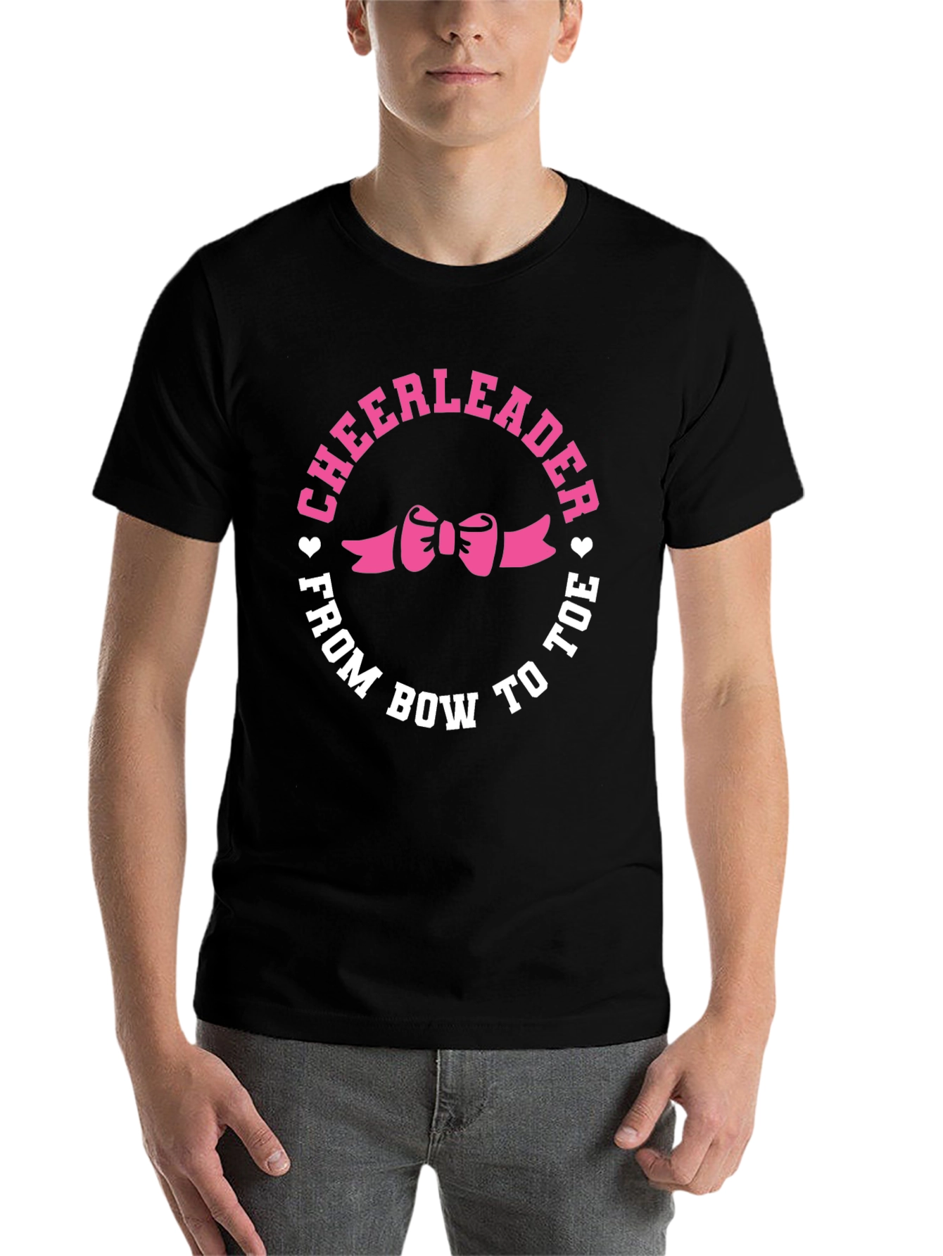 Black Cheerleader Bow to Toe Black T-Shirt view 7