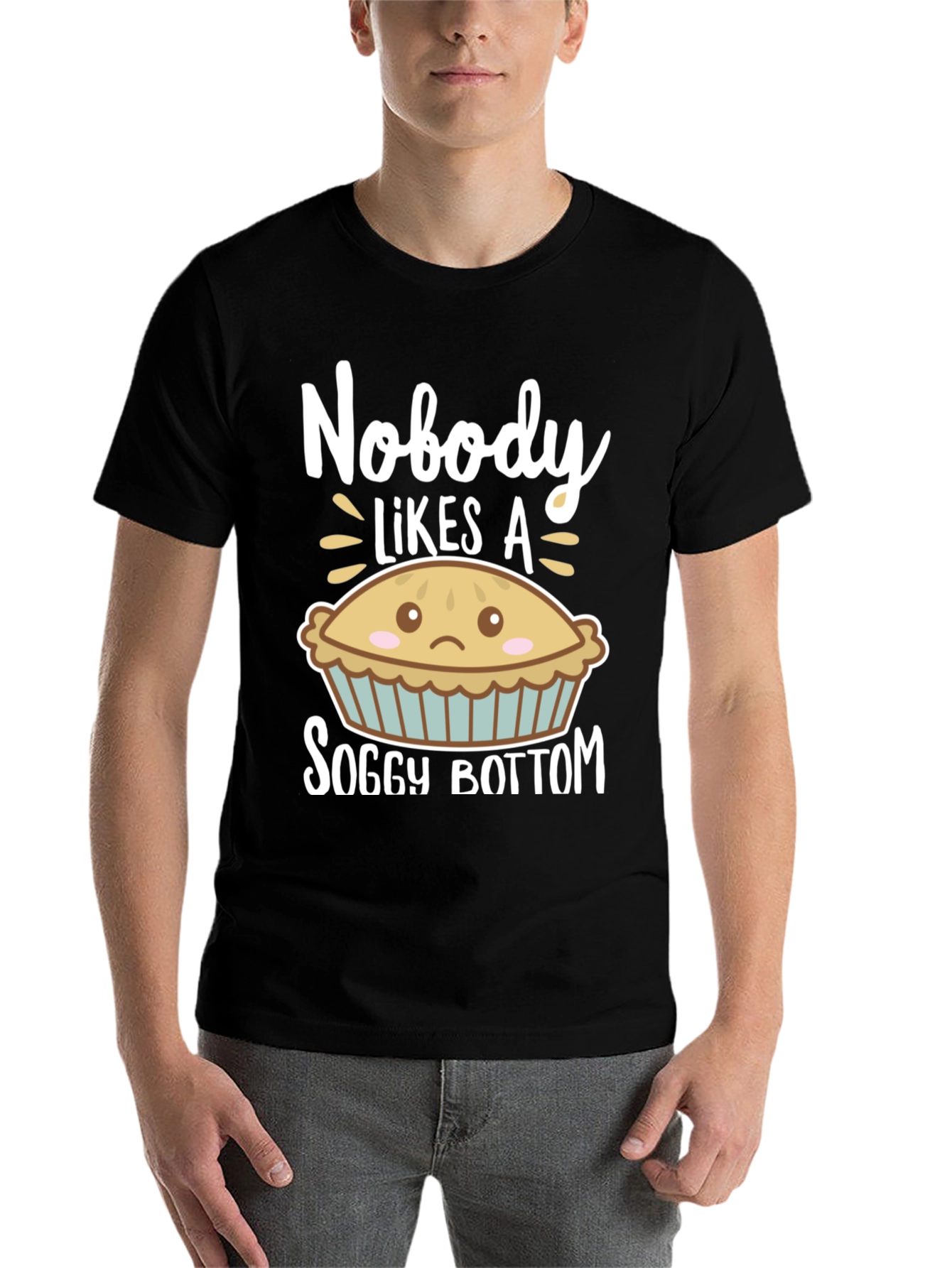 Black Nobody Likes a Soggy Bottom Funny T-Shirt view 7