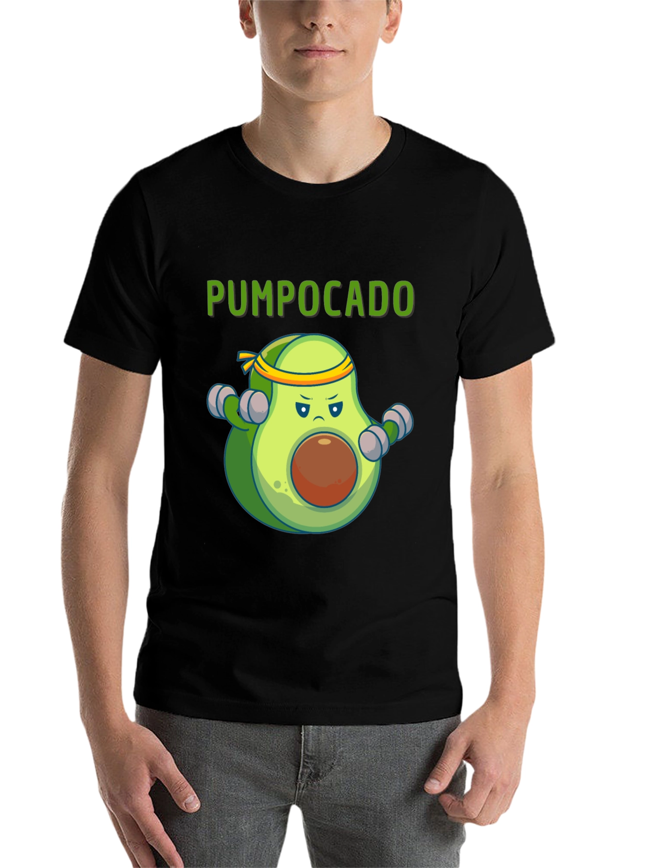 Black Pumpocado Gym Humor Tee - Black view 7