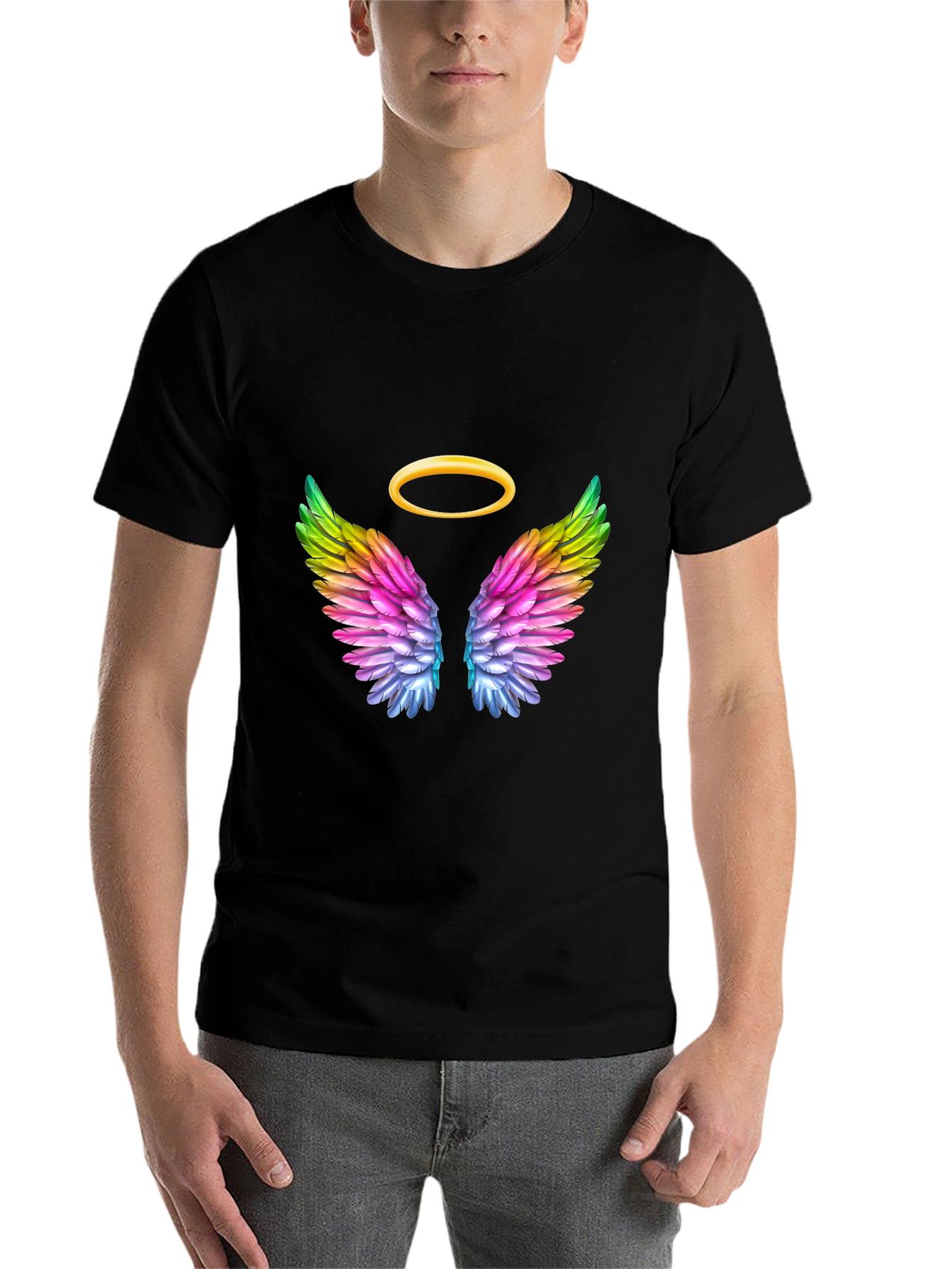 Black Angel Wings Graphic Tee view 7