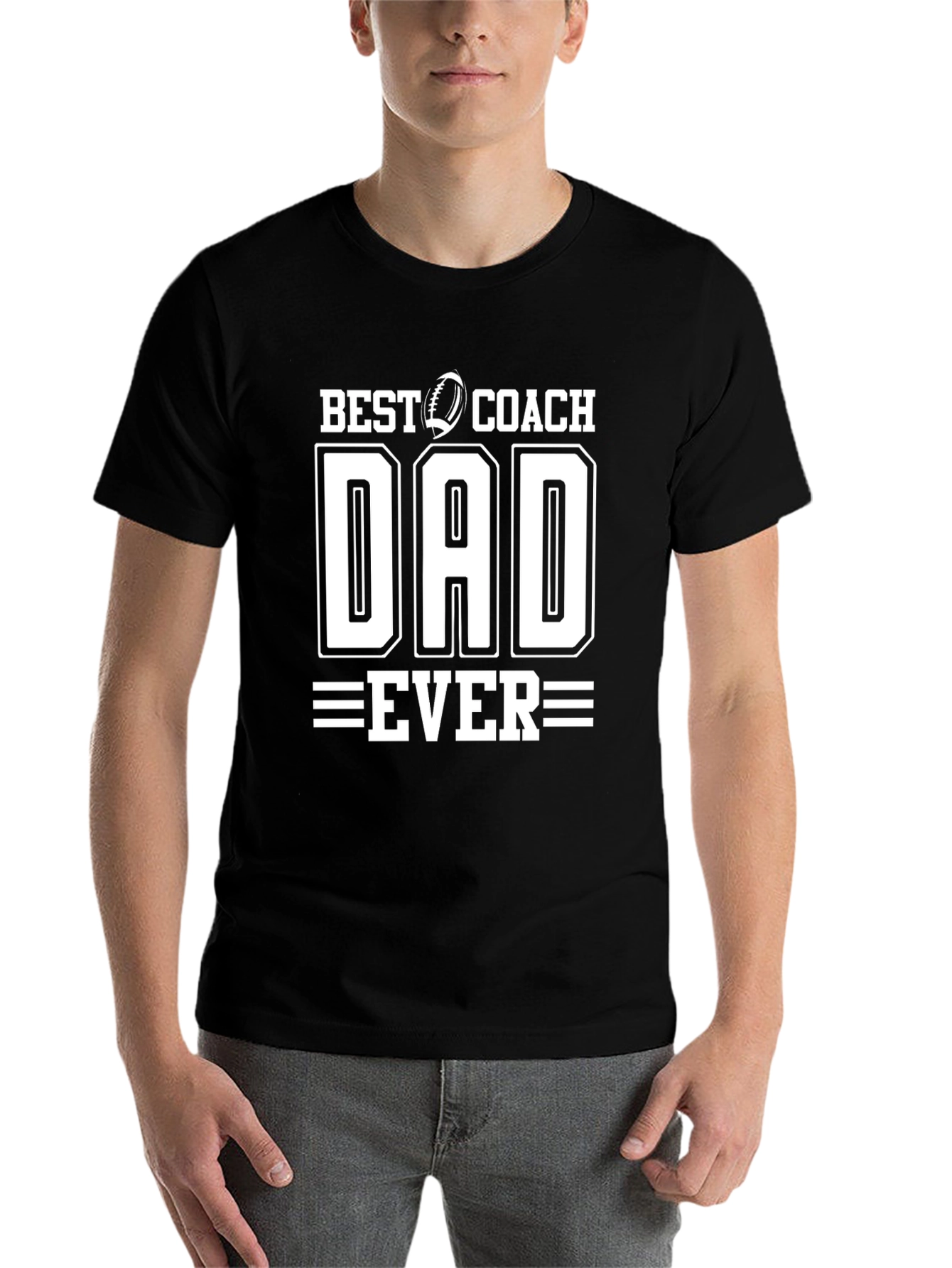 Black Best Coach Dad Ever Graphic T-Shirt view 7