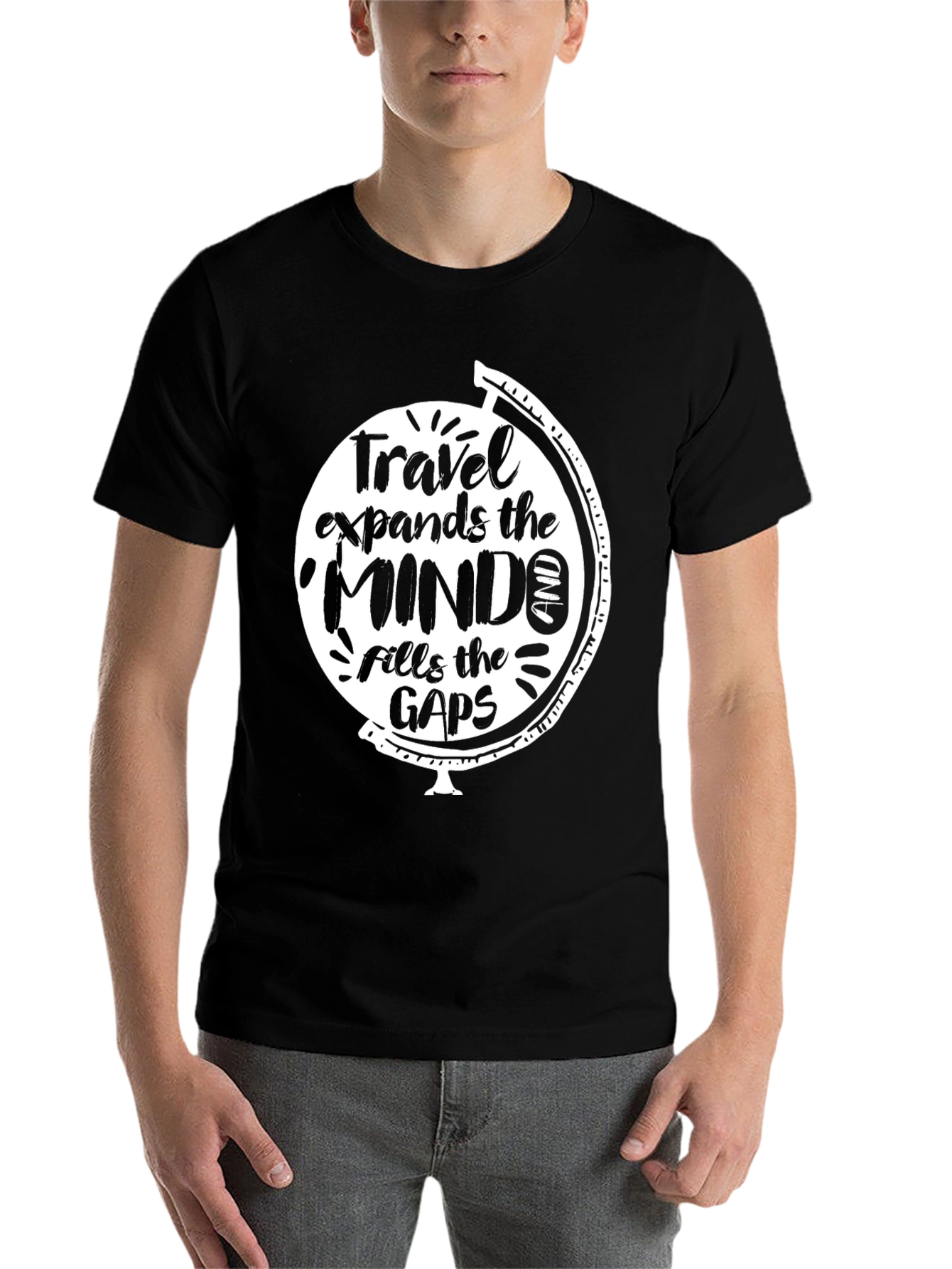 Black Travel Expands the Mind Black Graphic Tee view 7