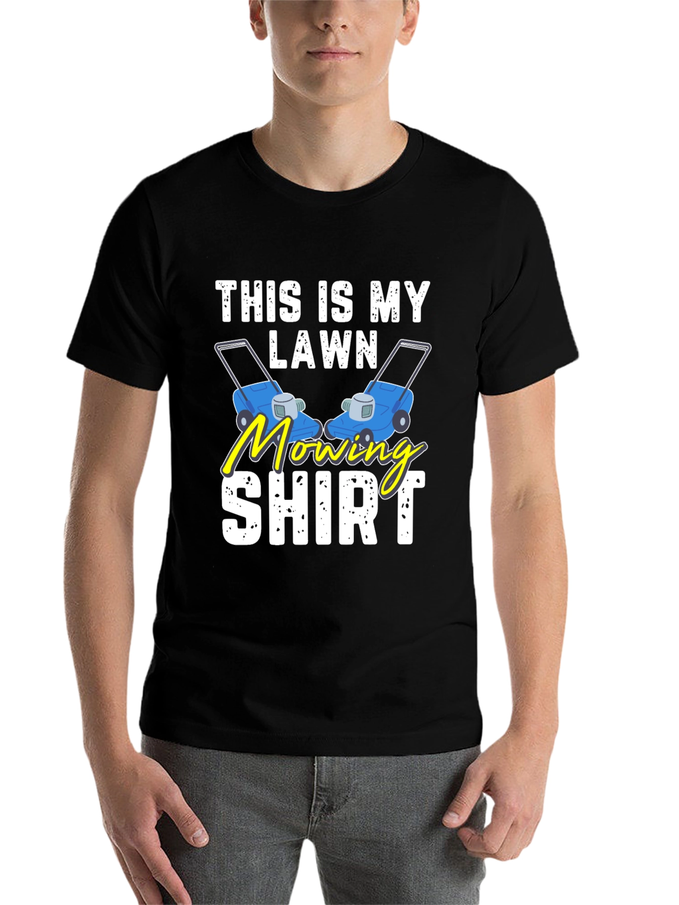Black Funny Lawn Mowing Shirt - This is My Lawn Mowing Shirt view 7