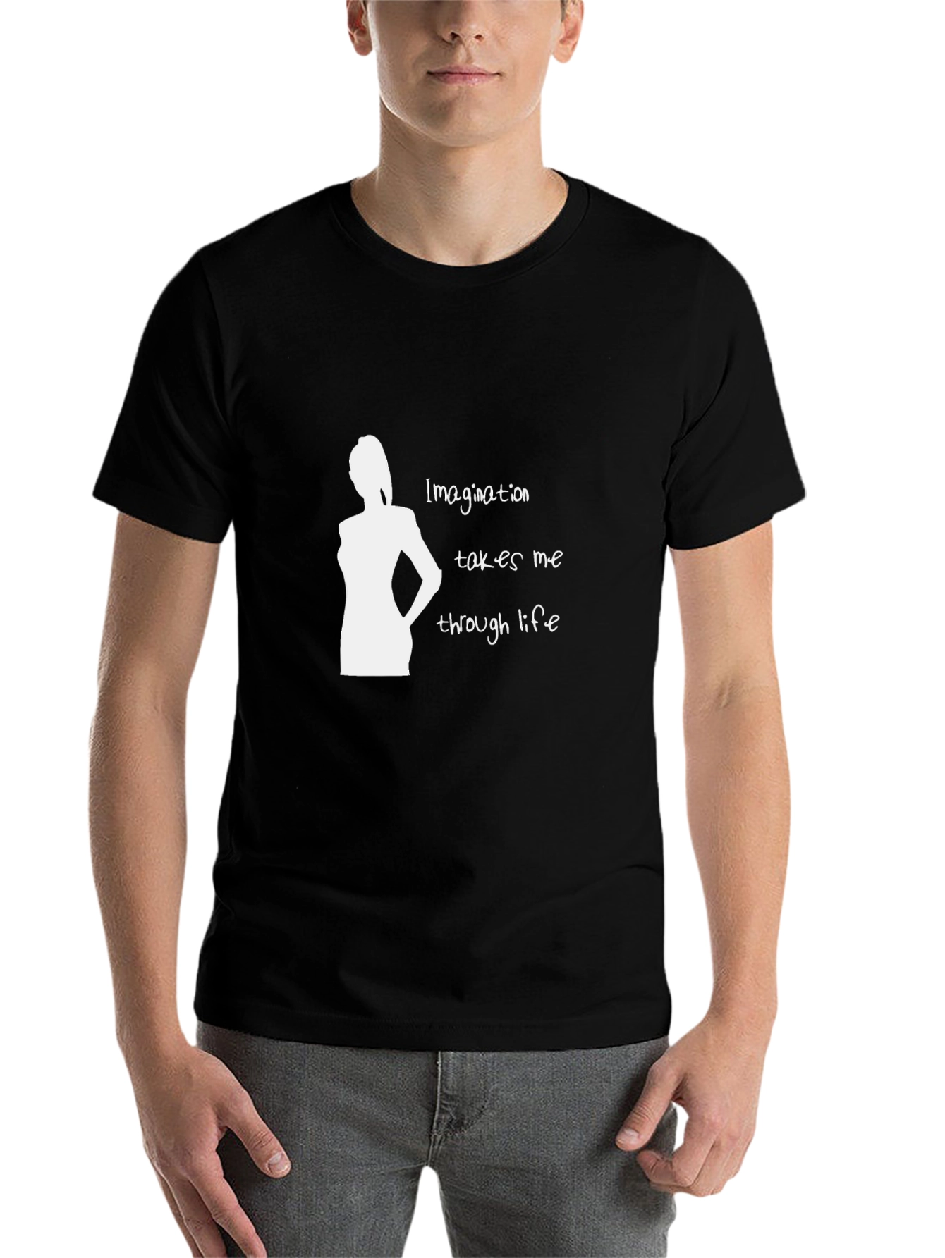Black Imagination Silhouette Graphic Tee - Black view 7