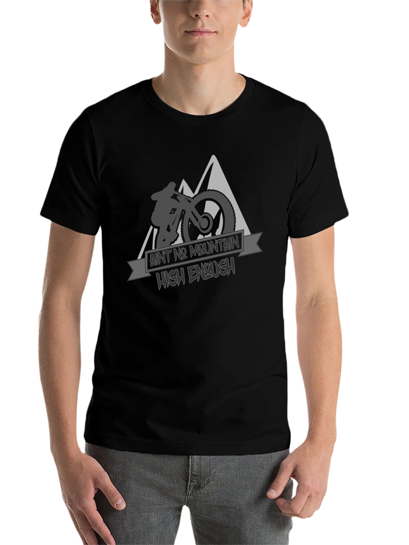 Black Mountain Bike Graphic Tee - Ain't No Mountain High Enough view 7
