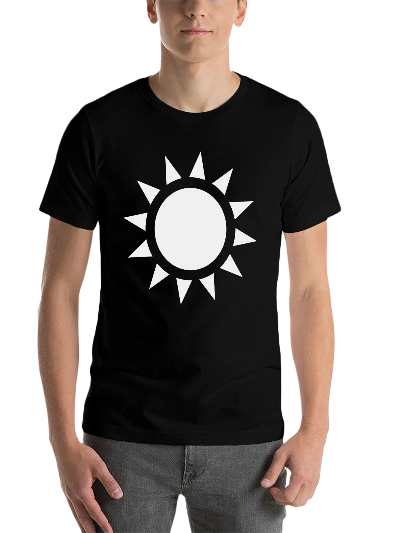 Black Sunburst Graphic T-Shirt - Stylish Casual Wear view 7