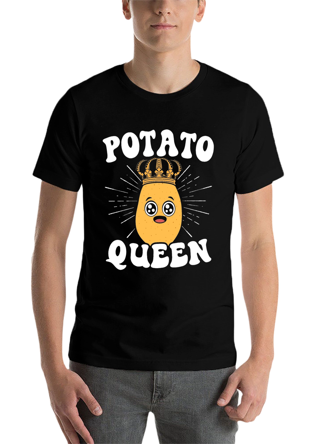 Black Potato Queen T-Shirt - Cute Kawaii Funny view 7