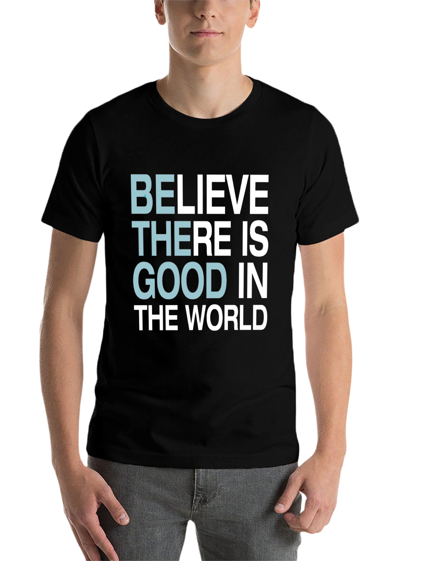 Black Believe There Is Good T-Shirt - Motivational Tee view 7