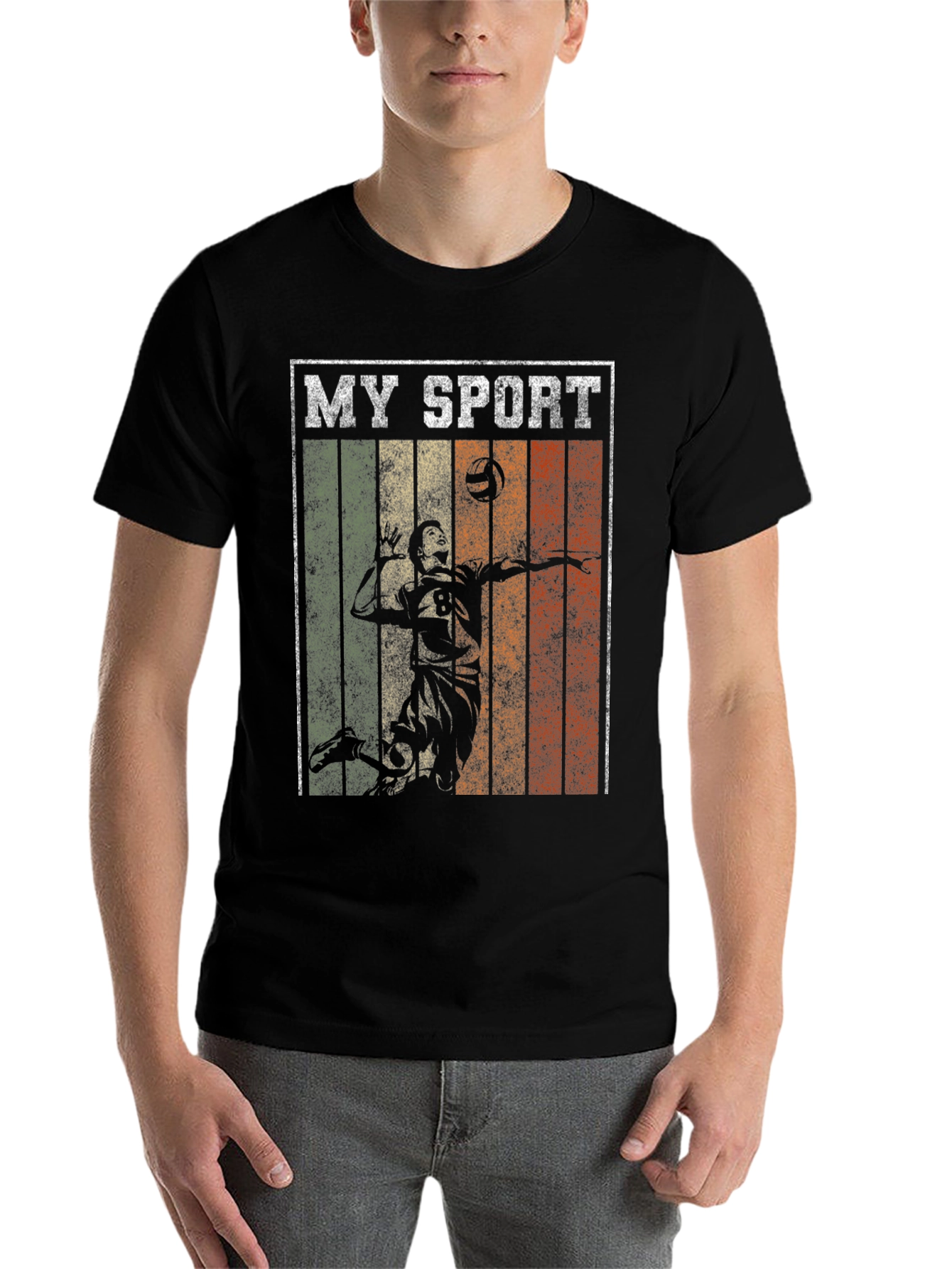 Black My Sport Volleyball Graphic Tee view 7