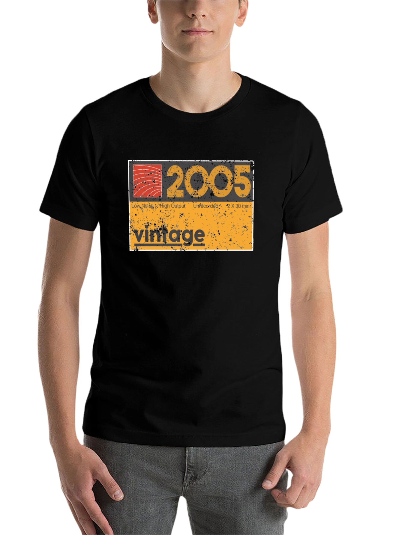 Black Vintage 2005 Cassette Tape Style Graphic Tee view 7